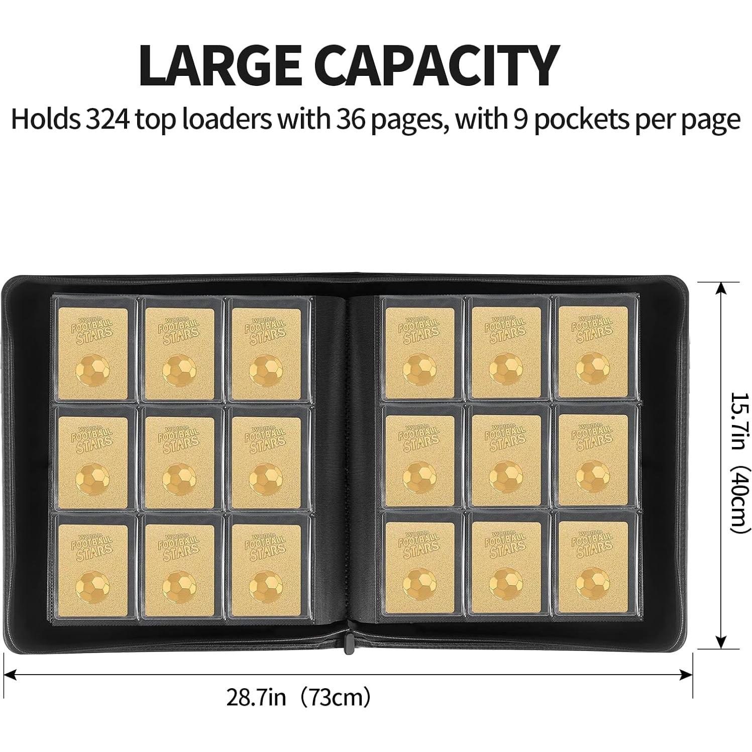 Carpeta Toploader Qurhafoo XL para 324 Tarjetas Coleccionables