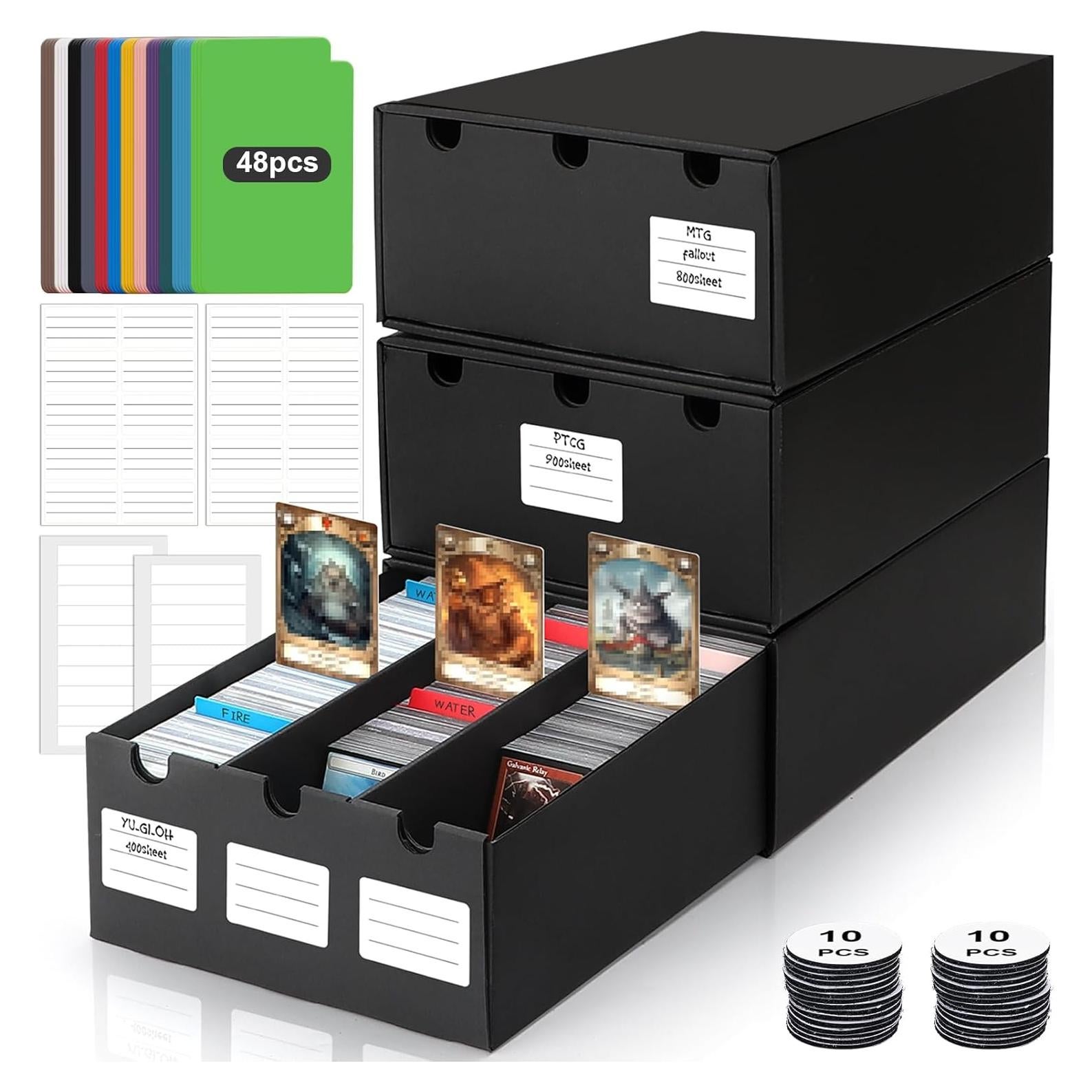 Caja de Almacenamiento de Cartas AOBOPLE 9000+ con Divisores