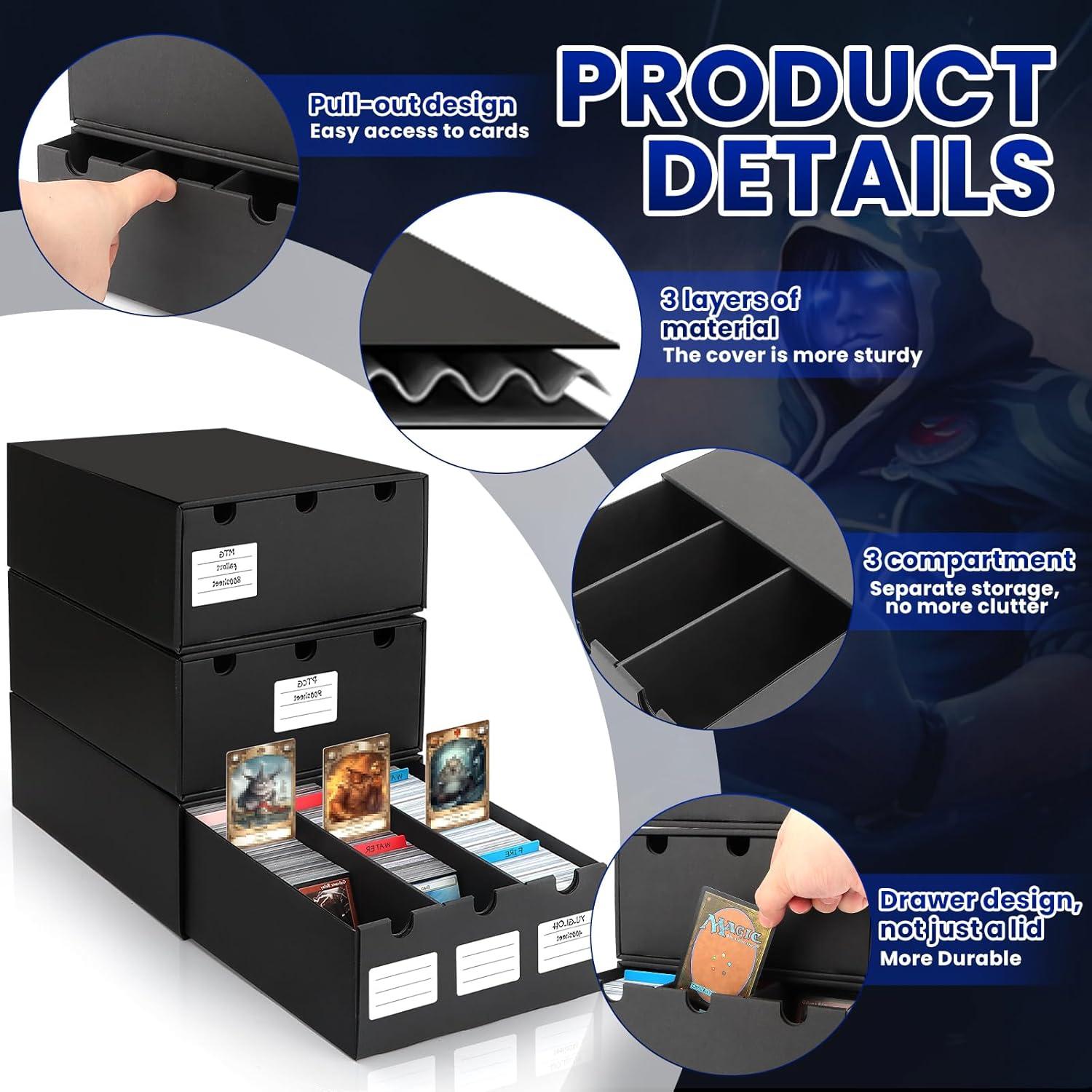 Caja de Almacenamiento de Cartas AOBOPLE 9000+ con Divisores