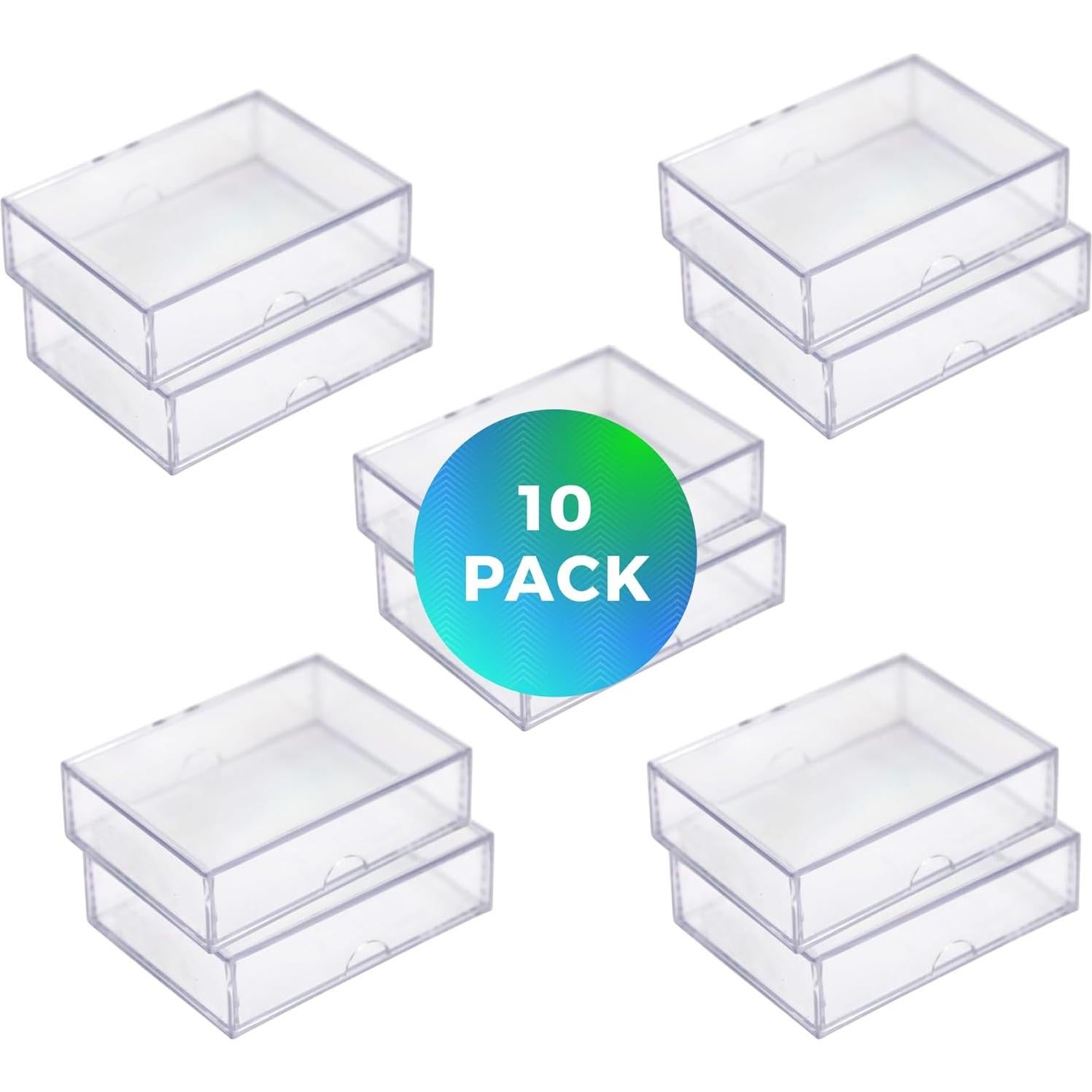 Paquete de 10 cajas de almacenamiento de tarjetas Gary Plastic 8.9x6.4x2.5cm