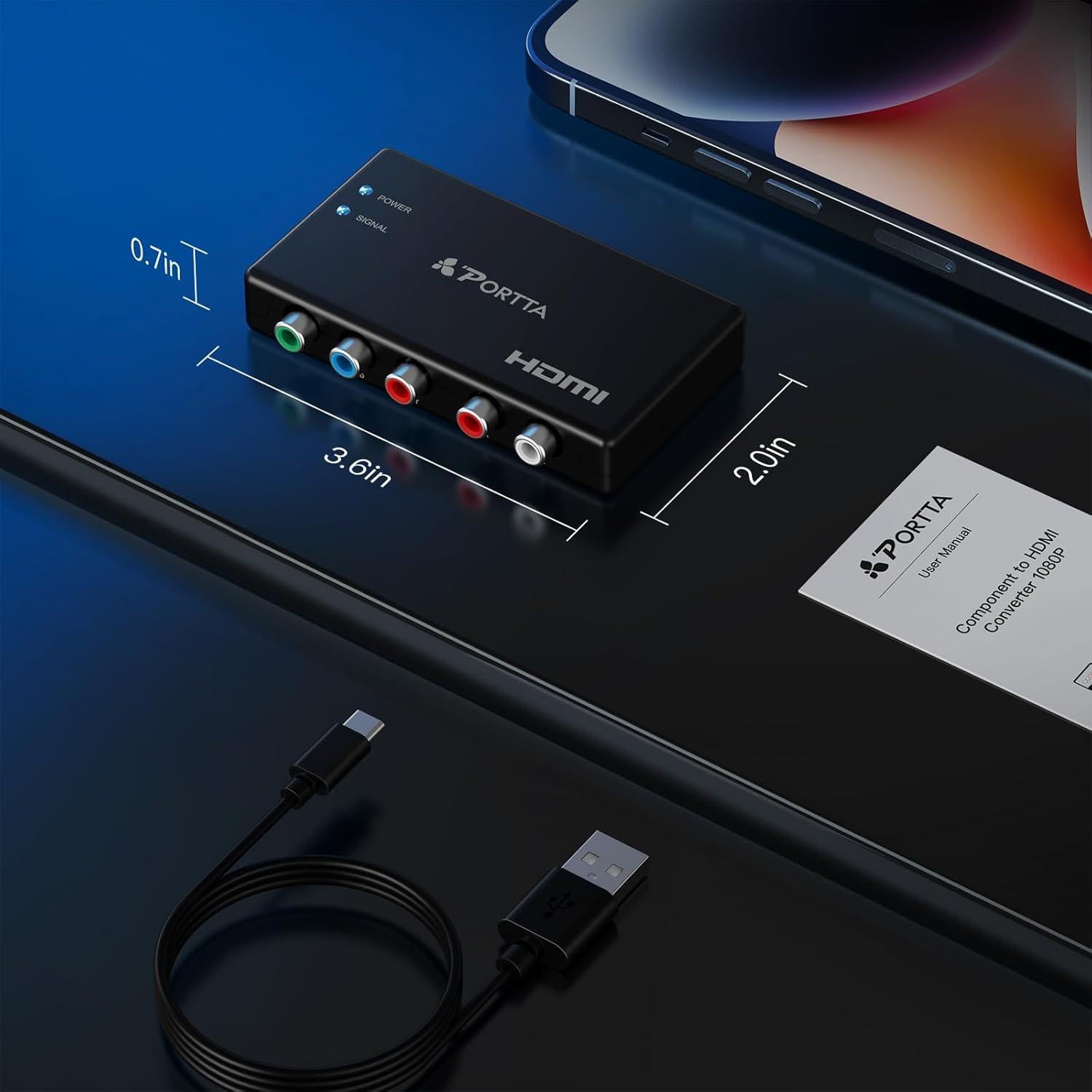 Convertidor de Componente a HDMI Portta N3RHX-2 1080P