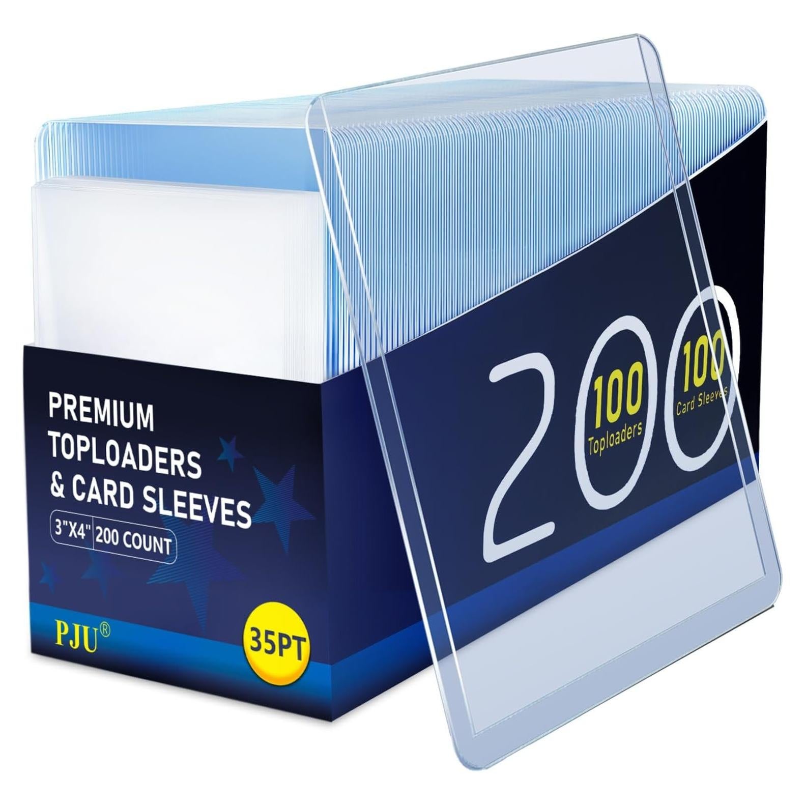 200 Fundas para Cartas PJU - 100 Top Loaders + 100 Fundas Suaves