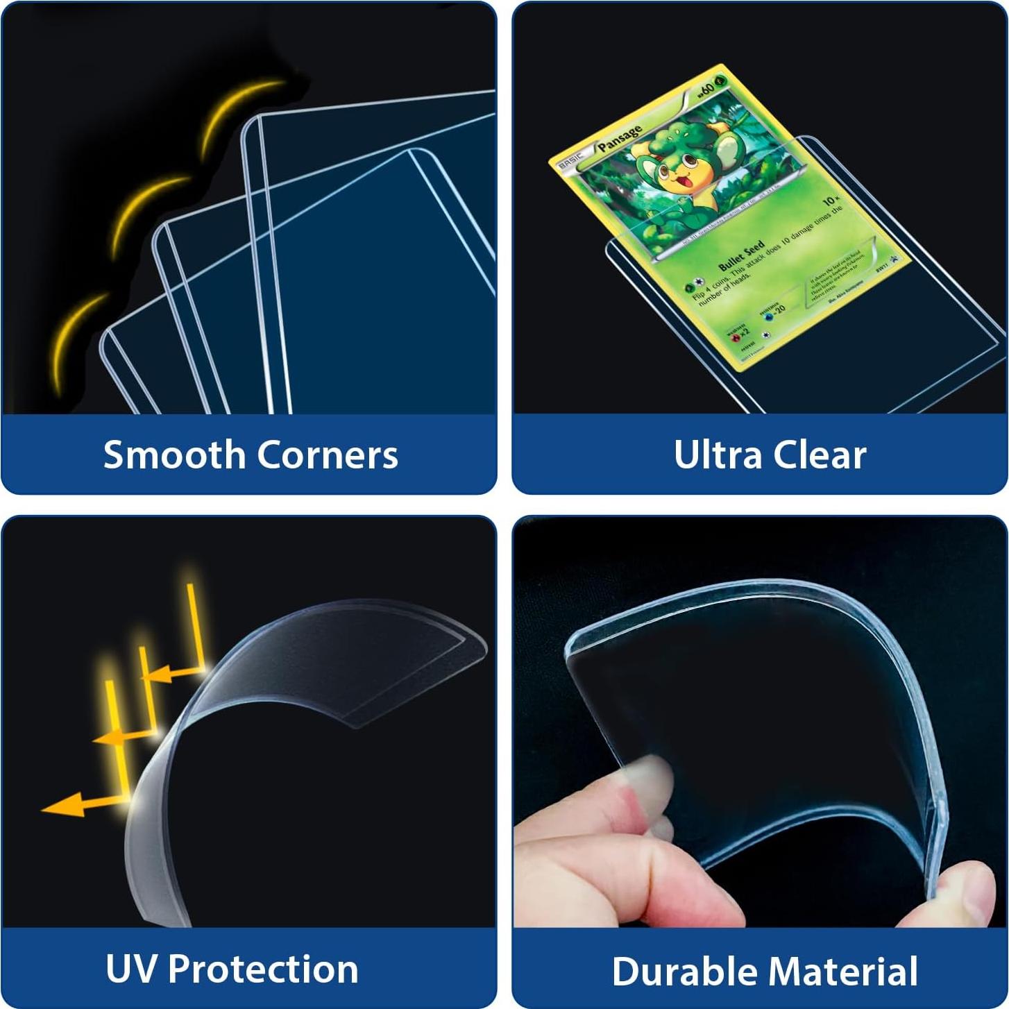 200 Fundas para Cartas PJU - 100 Top Loaders + 100 Fundas Suaves