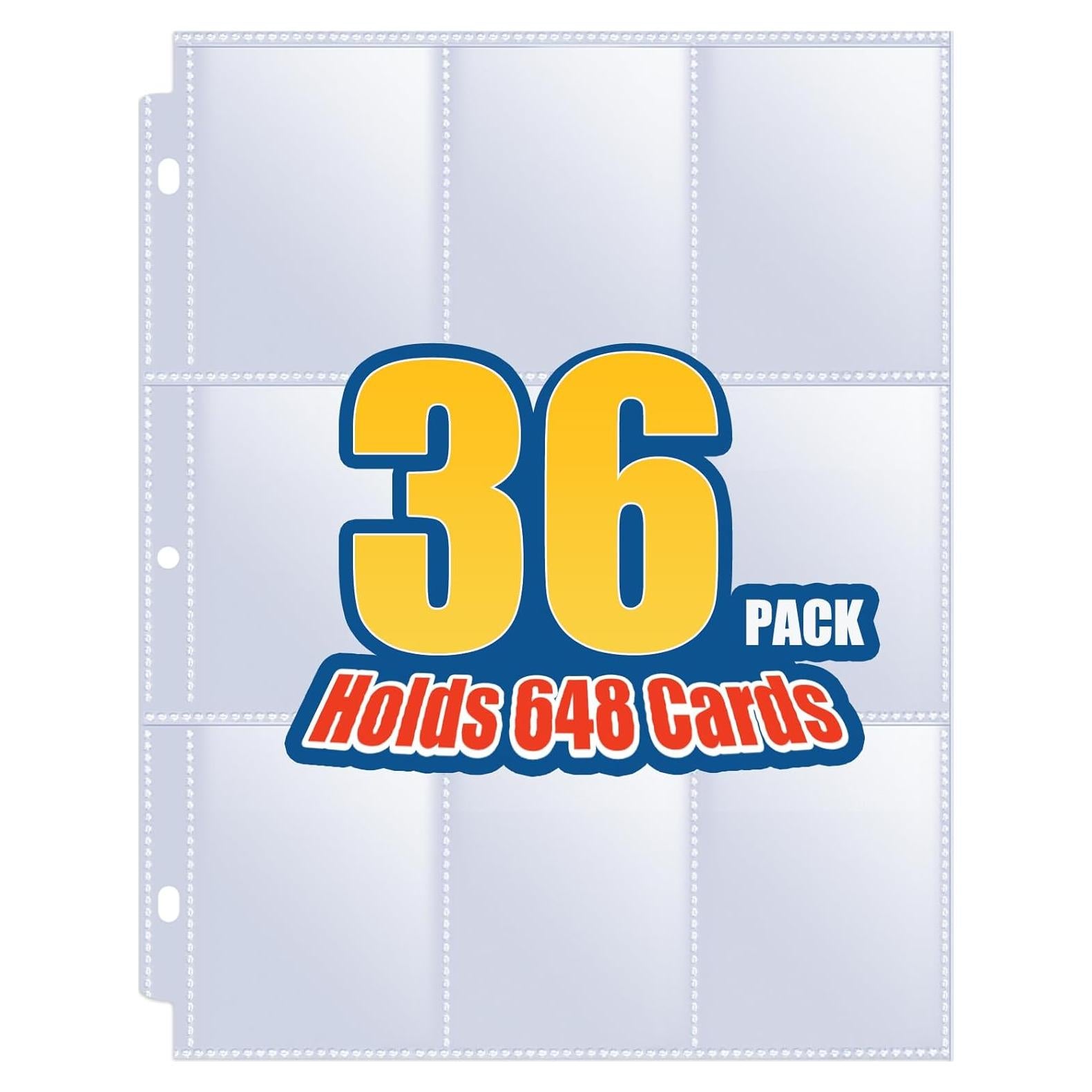 Paquete de 36 Fundas para Tarjetas Sooez 9 Bolsillos Transparente