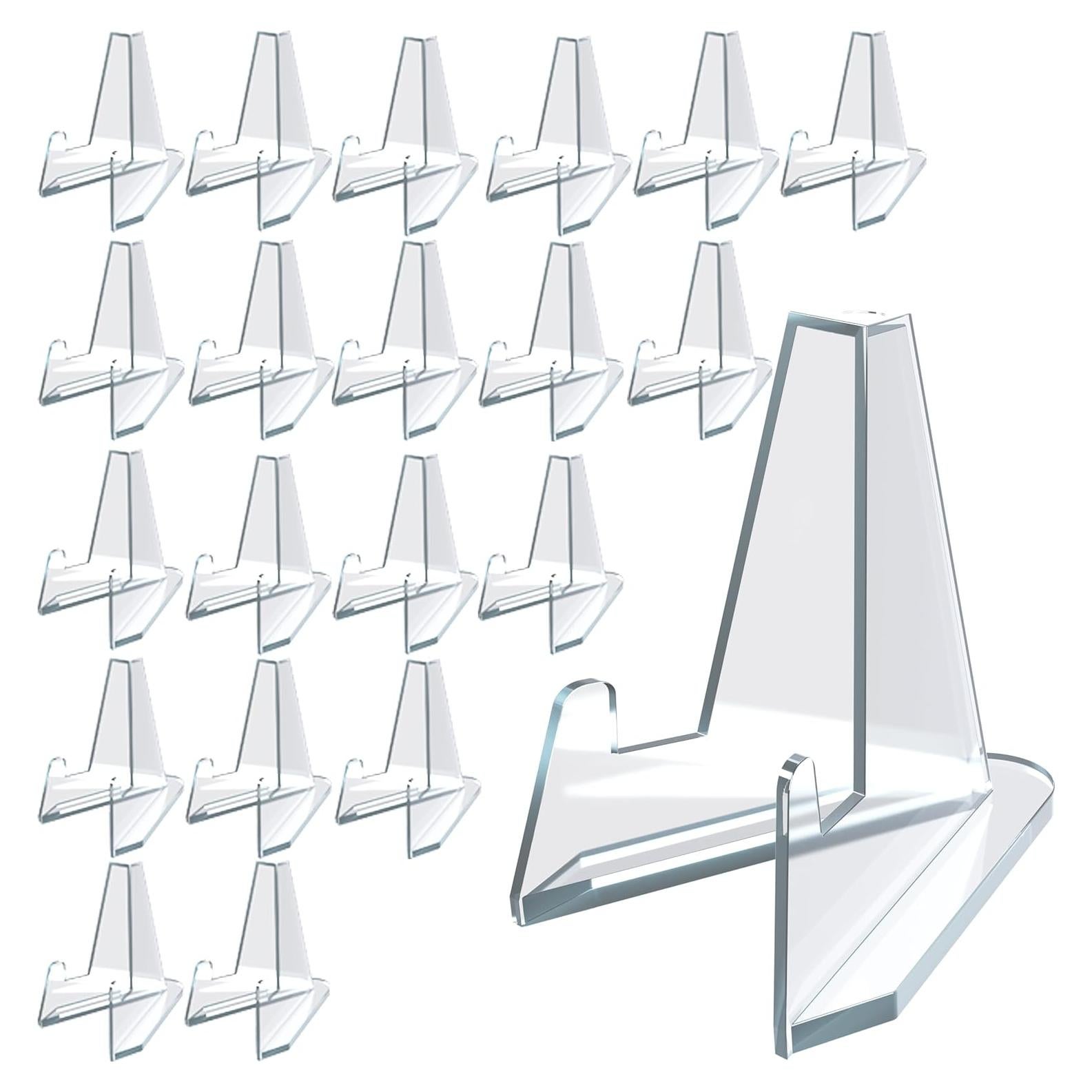 20 Soportes Acrílicos para Exhibición de Tarjetas 5.3 cm