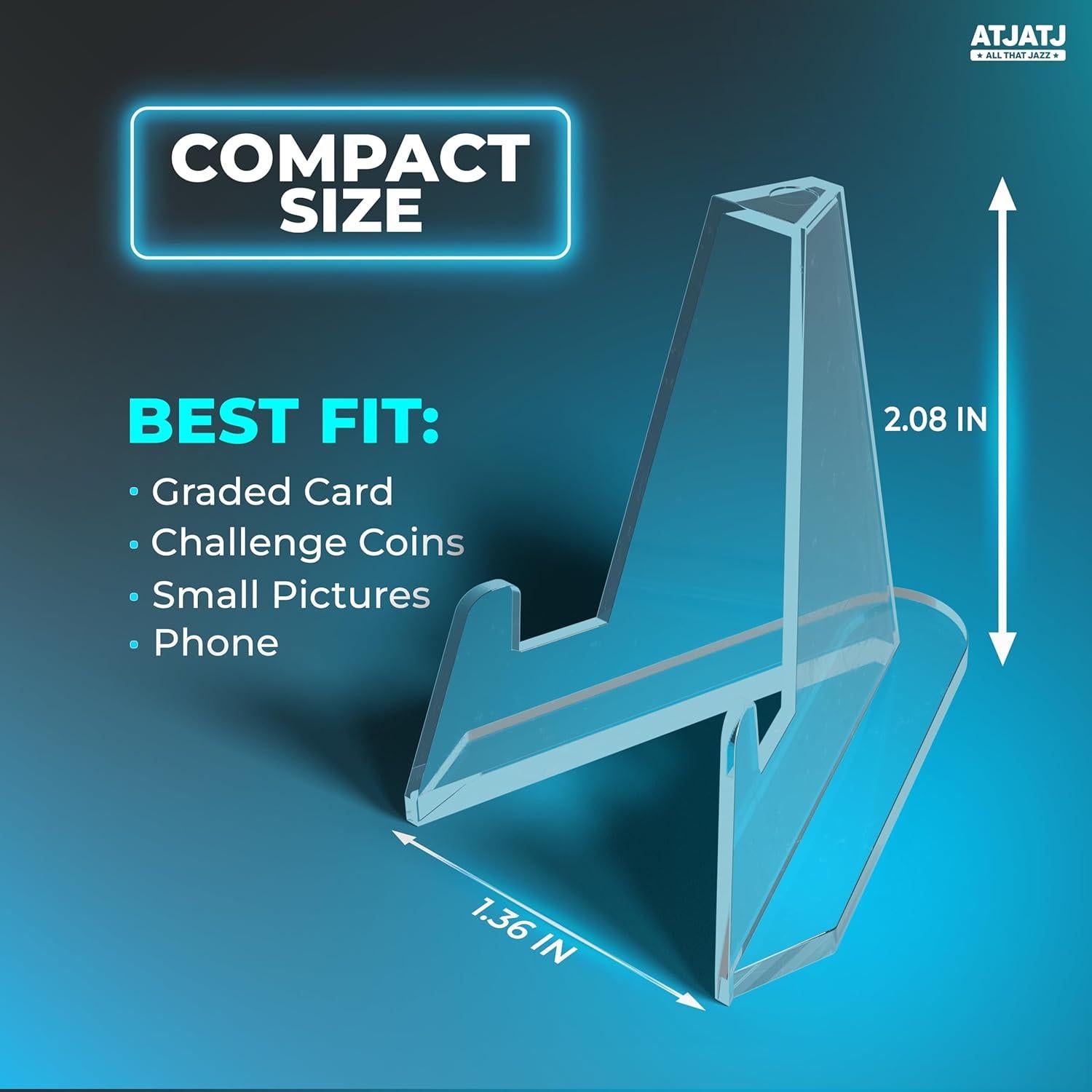 20 Soportes Acrílicos para Exhibición de Tarjetas 5.3 cm