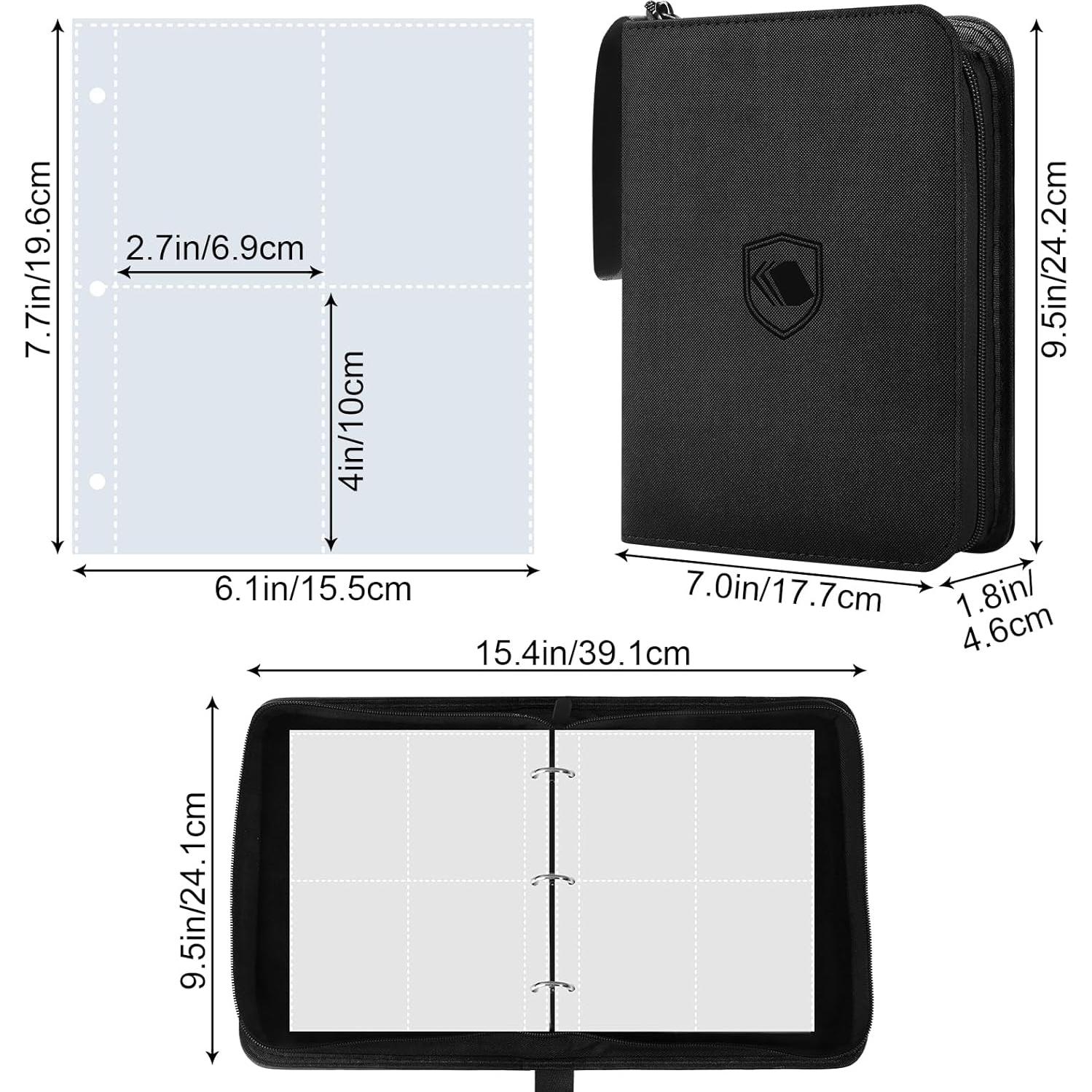 Álbum de Cartas Pemocyny 4 Bolsillos Negro - PU Resistente
