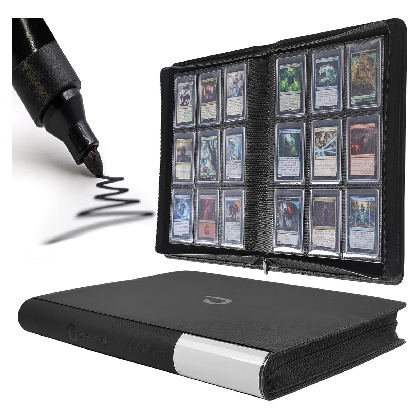 Carpeta Toploader D DACCKIT 288 Tarjetas 3"x4" Negra