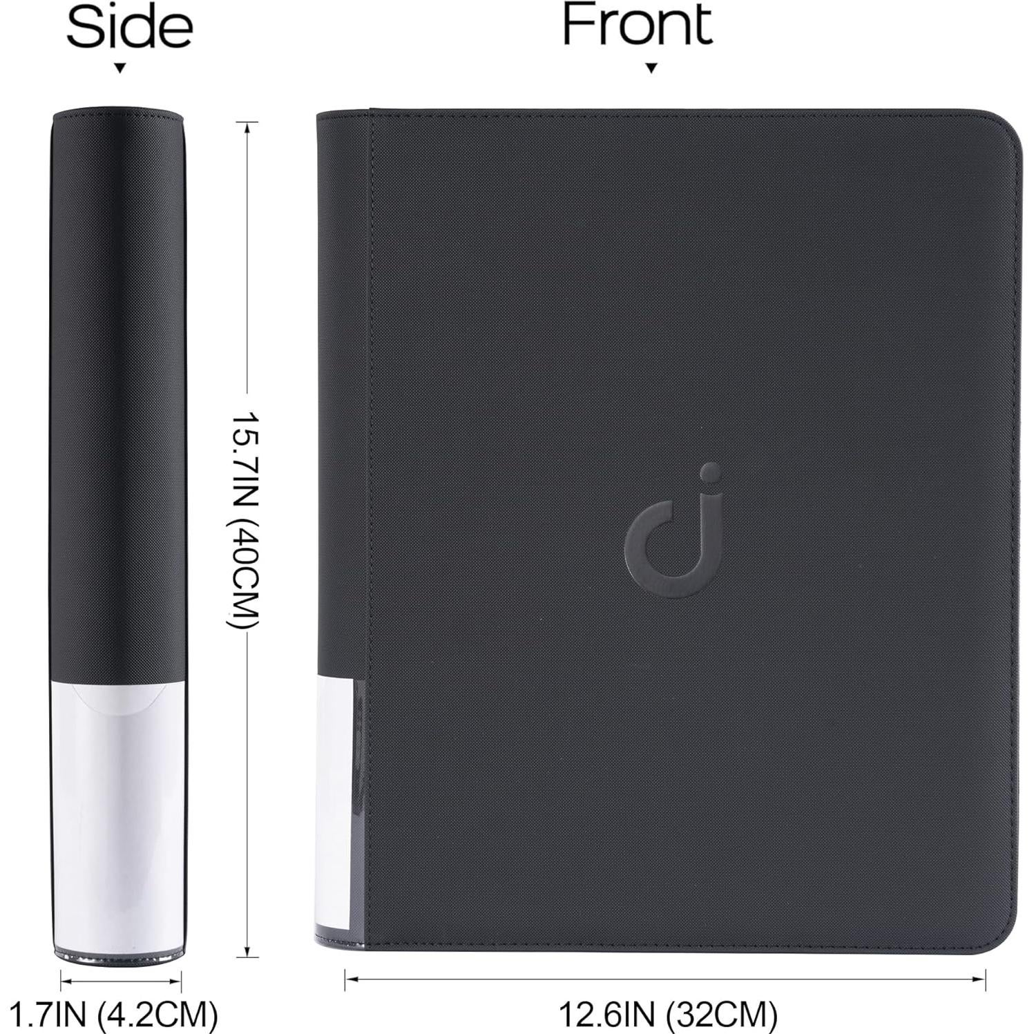 Carpeta Toploader D DACCKIT 288 Tarjetas 3"x4" Negra