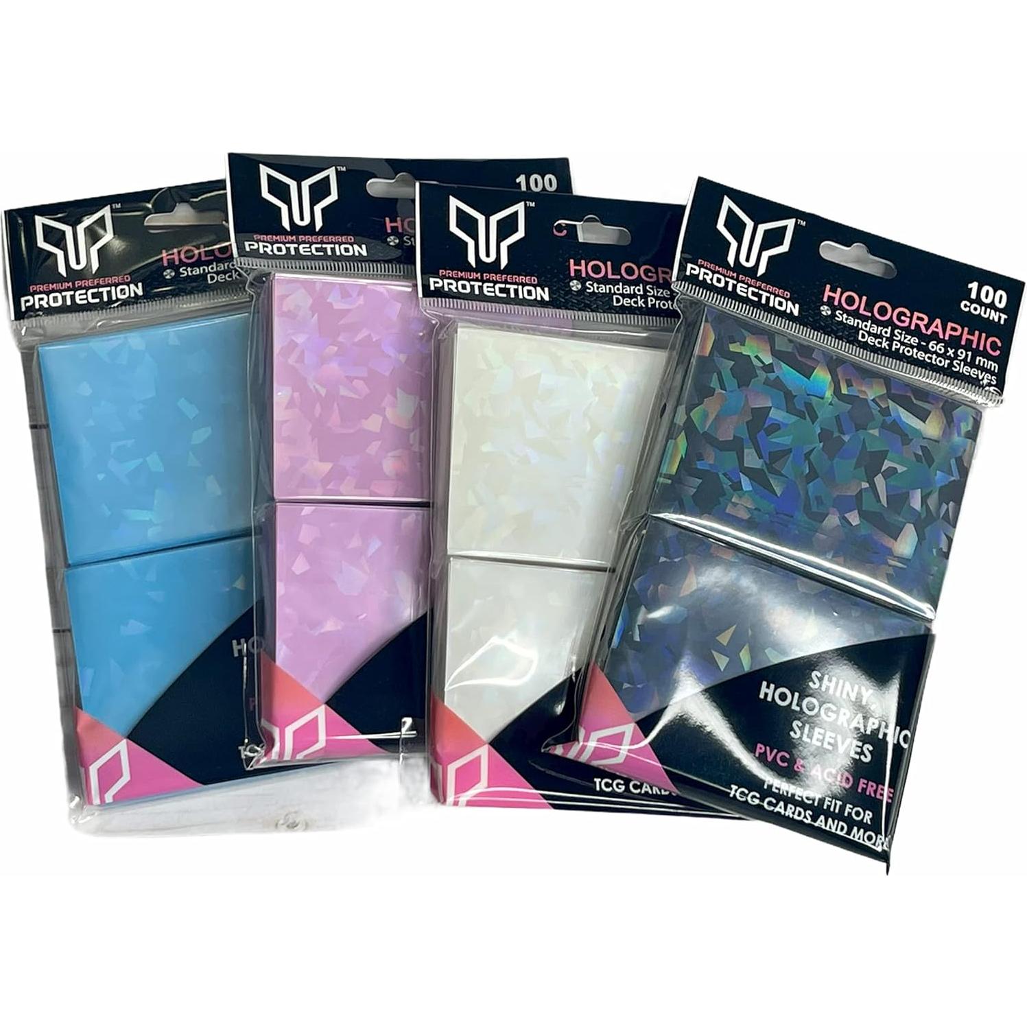 100 Fundas Holográficas Blancas Perfect Fit 66x91mm - Protección Premium