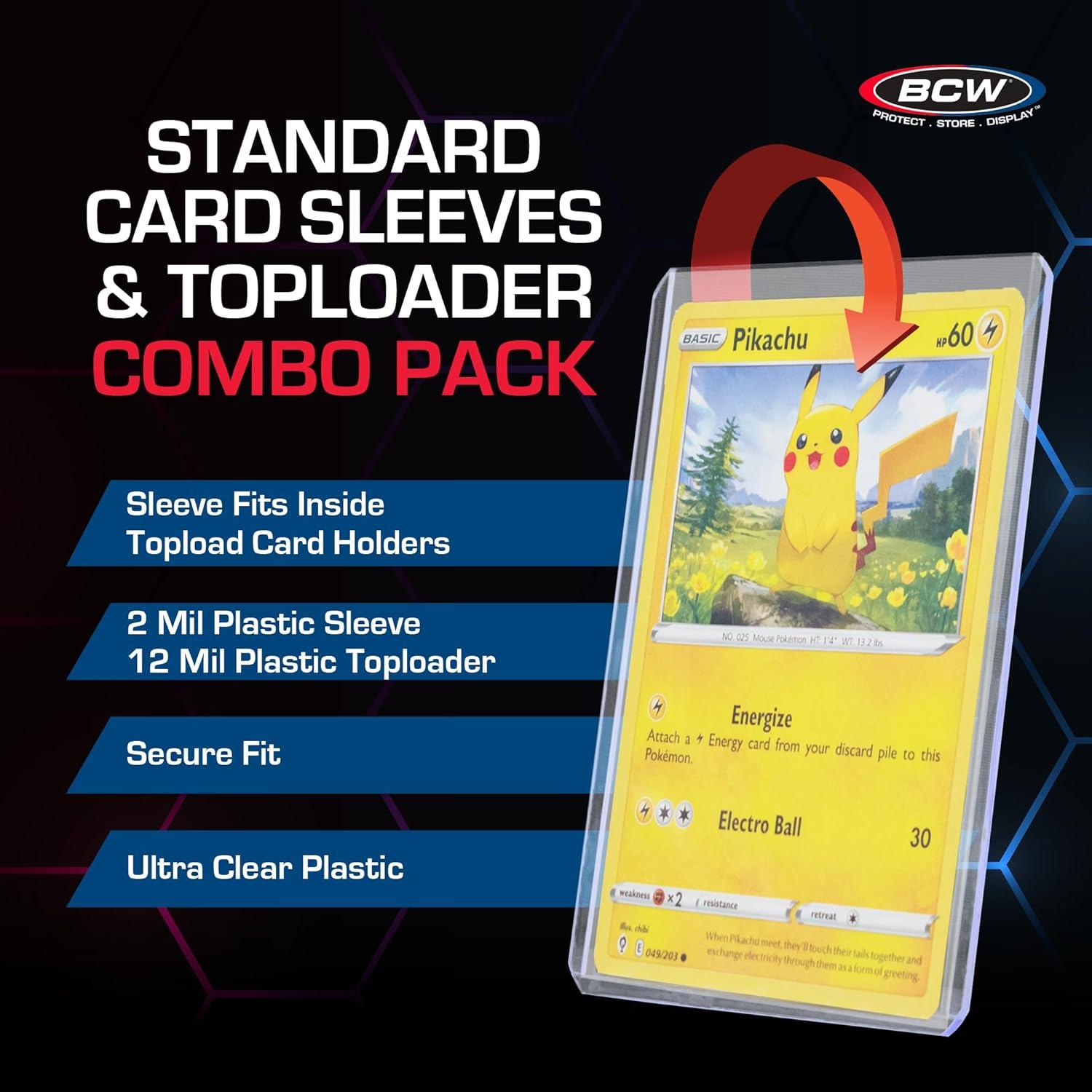 Combo Fundas y Toploaders BCW para Cartas 100 Unidades