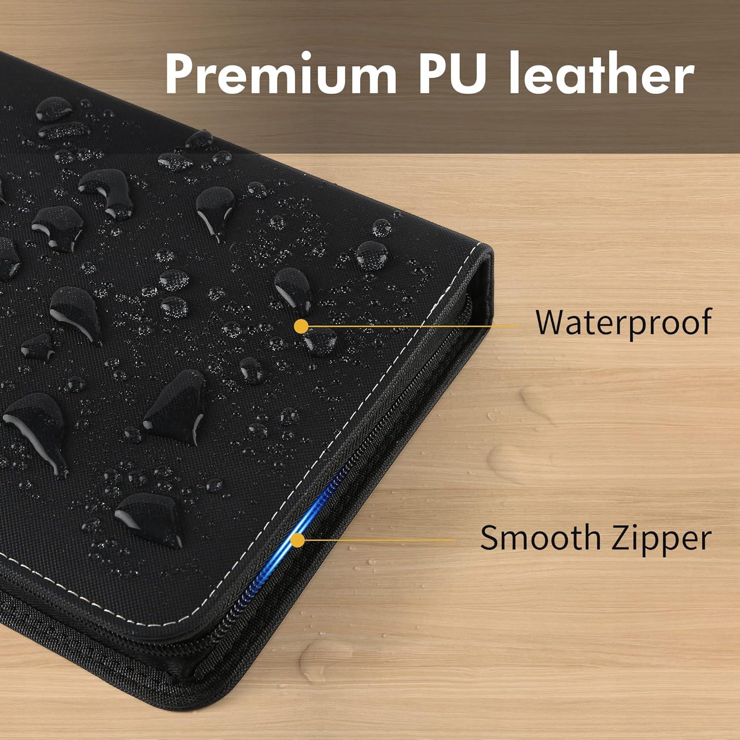 Carpeta Jumbo para Cartas iofeiwak - 80 Páginas, 3 Anillos, Negra