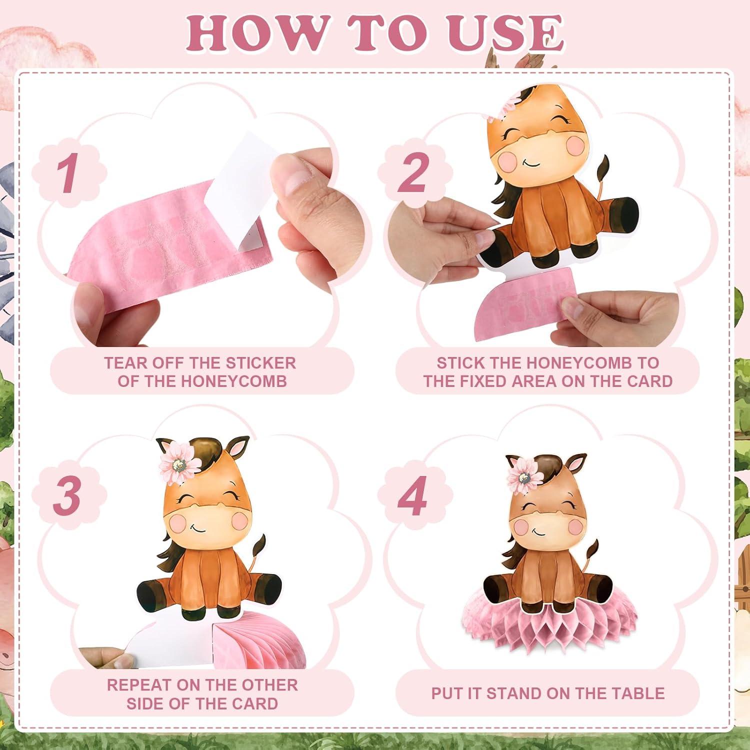 Decoraciones de Cumpleaños Granja Rosa Innovoscape 6 Piezas