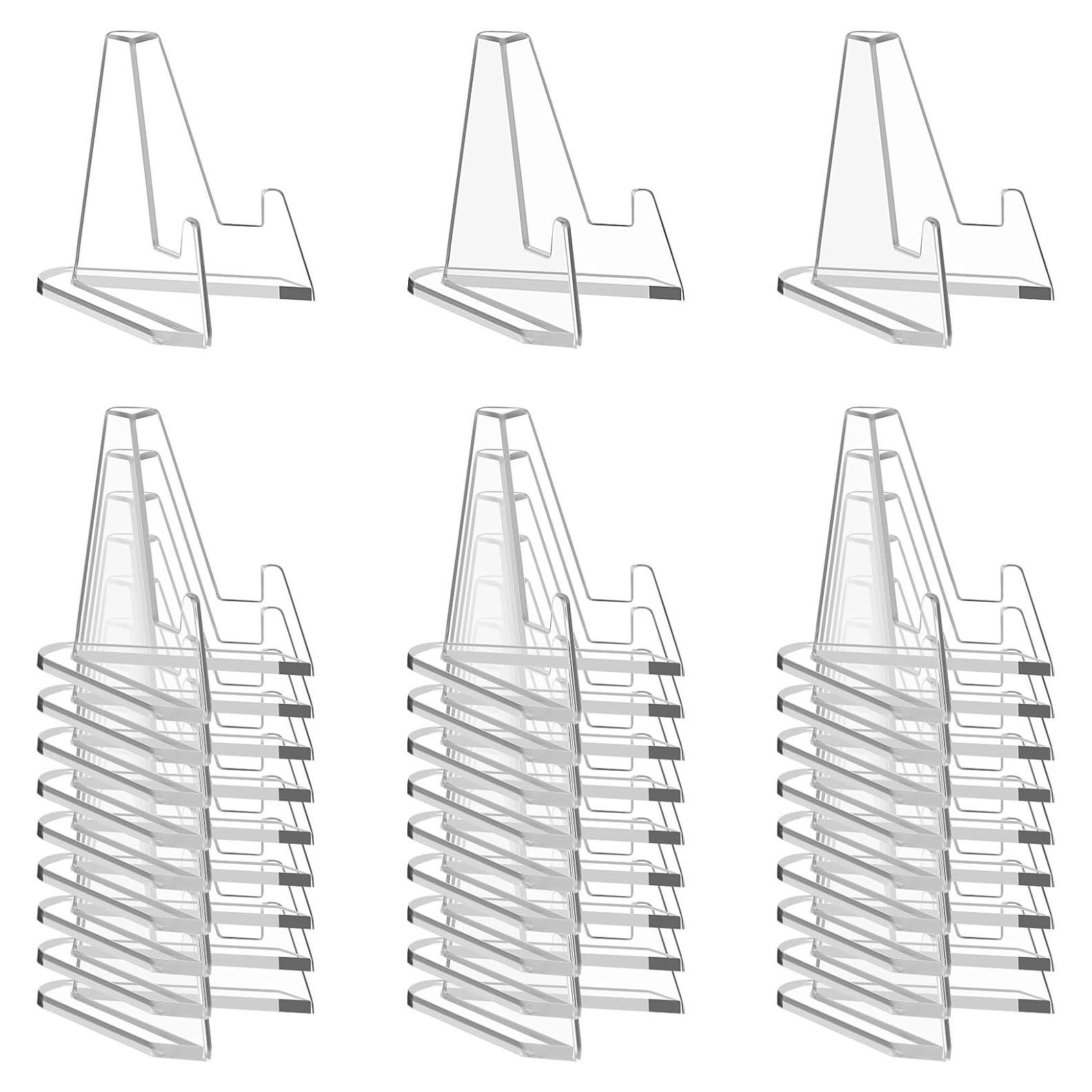 30 Soportes Acrílicos para Tarjetas NIUBIER - Mini Caballete 5.5cm
