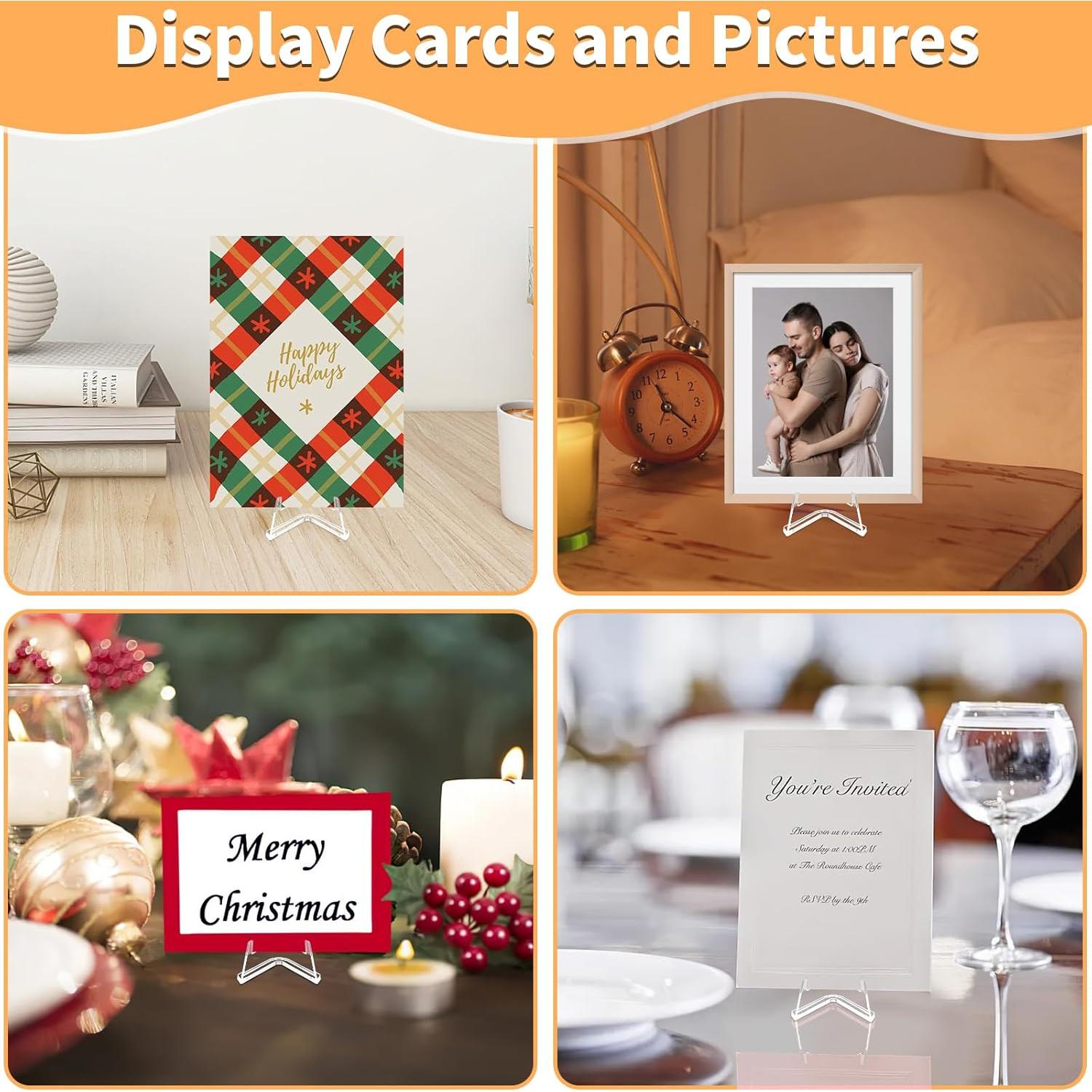 30 Soportes Acrílicos para Tarjetas NIUBIER - Mini Caballete 5.5cm