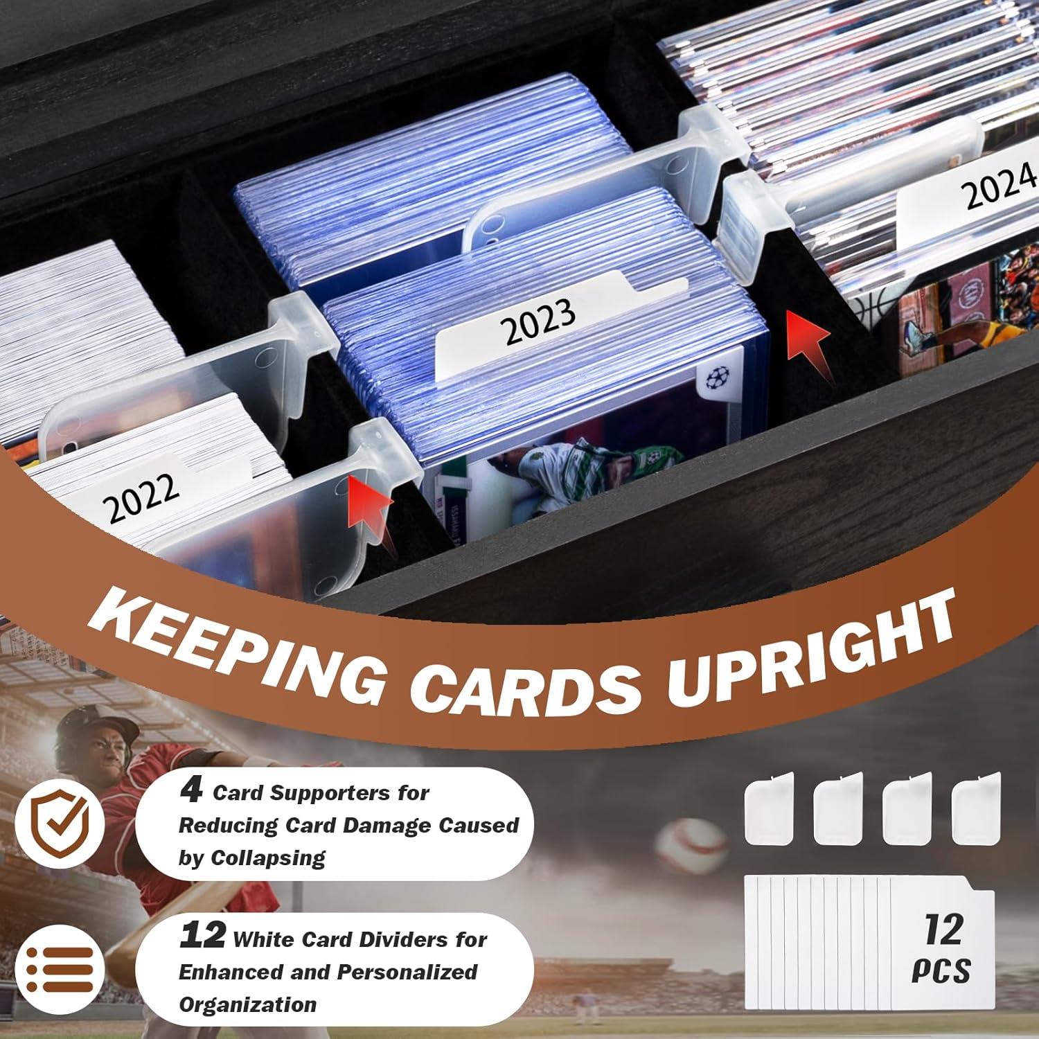 Exhibidor de Cartas Coleccionables Emfogo 3 Niveles Madera Negra