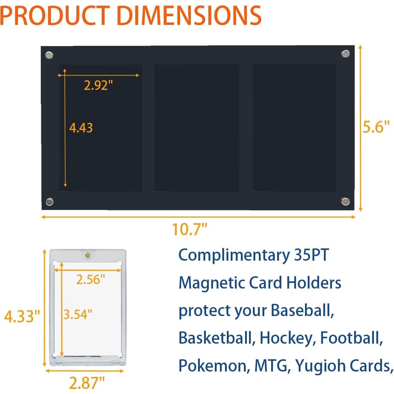Marco de Exhibición de Acrílico para 3 Tarjetas - Protección UV