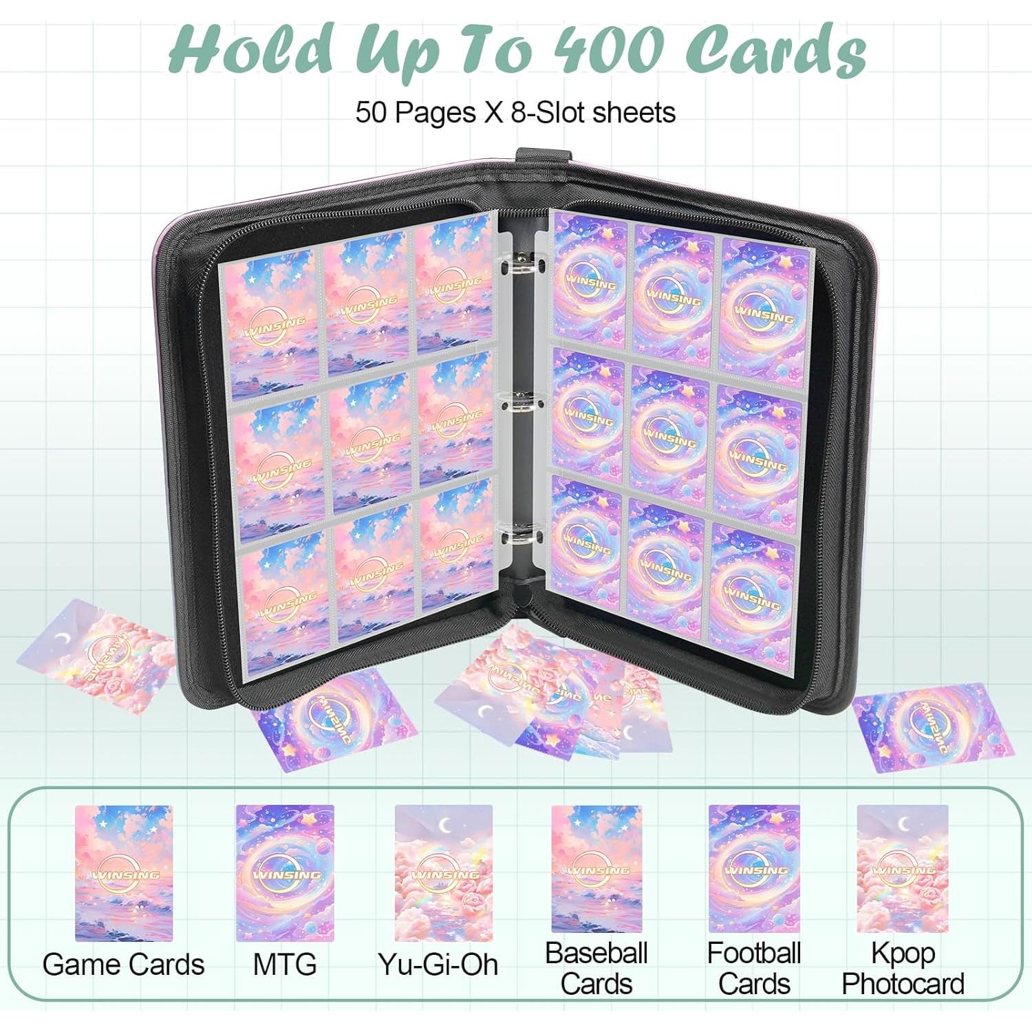 Carpeta de Cartas 400 Bolsillos Winsing Rosa Pequeña