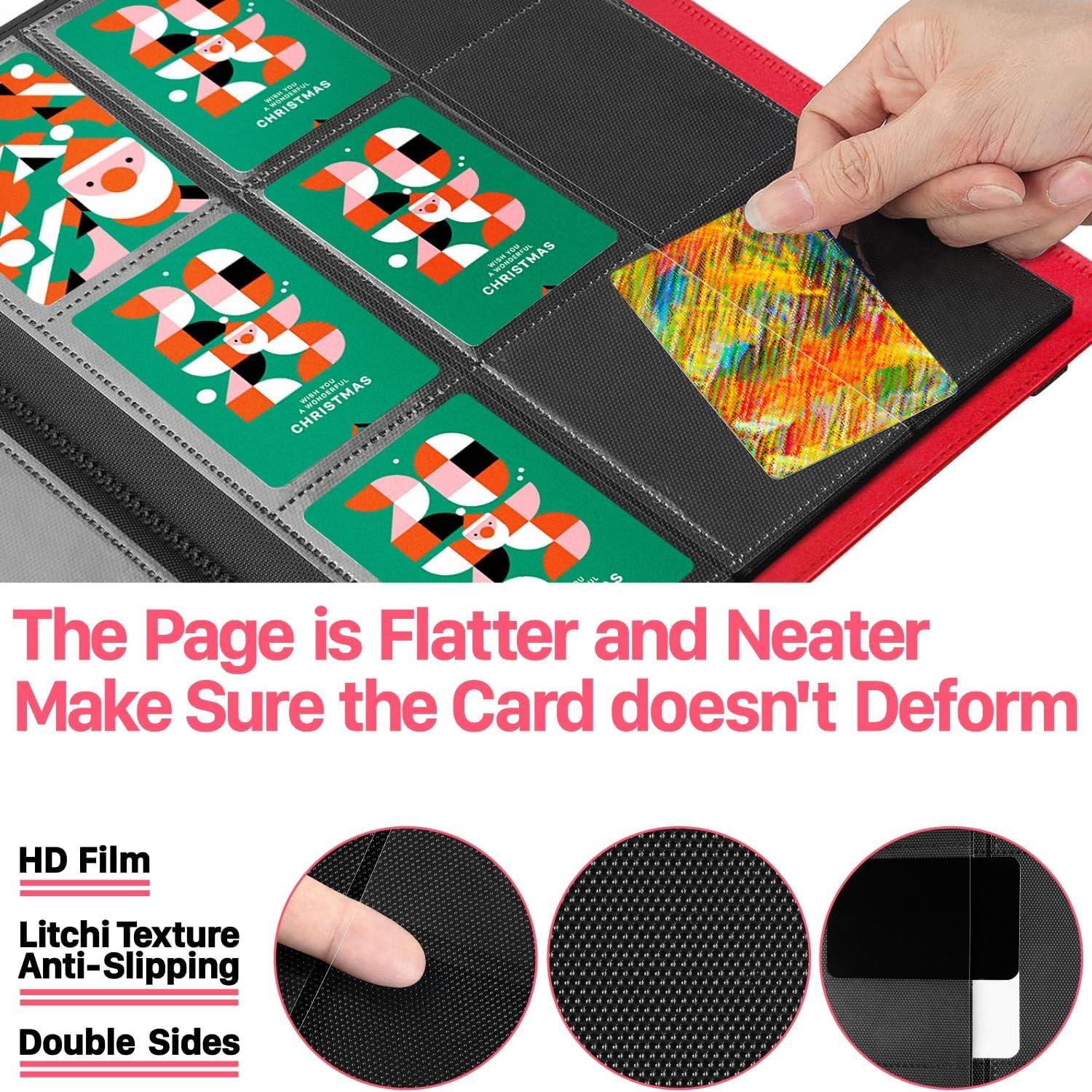 Carpeta de Tarjetas de Comercio Fafacy 360 Tarjetas Rojo