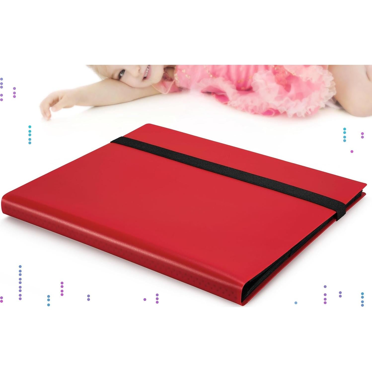 Carpeta de Tarjetas de Comercio Fafacy 360 Tarjetas Rojo