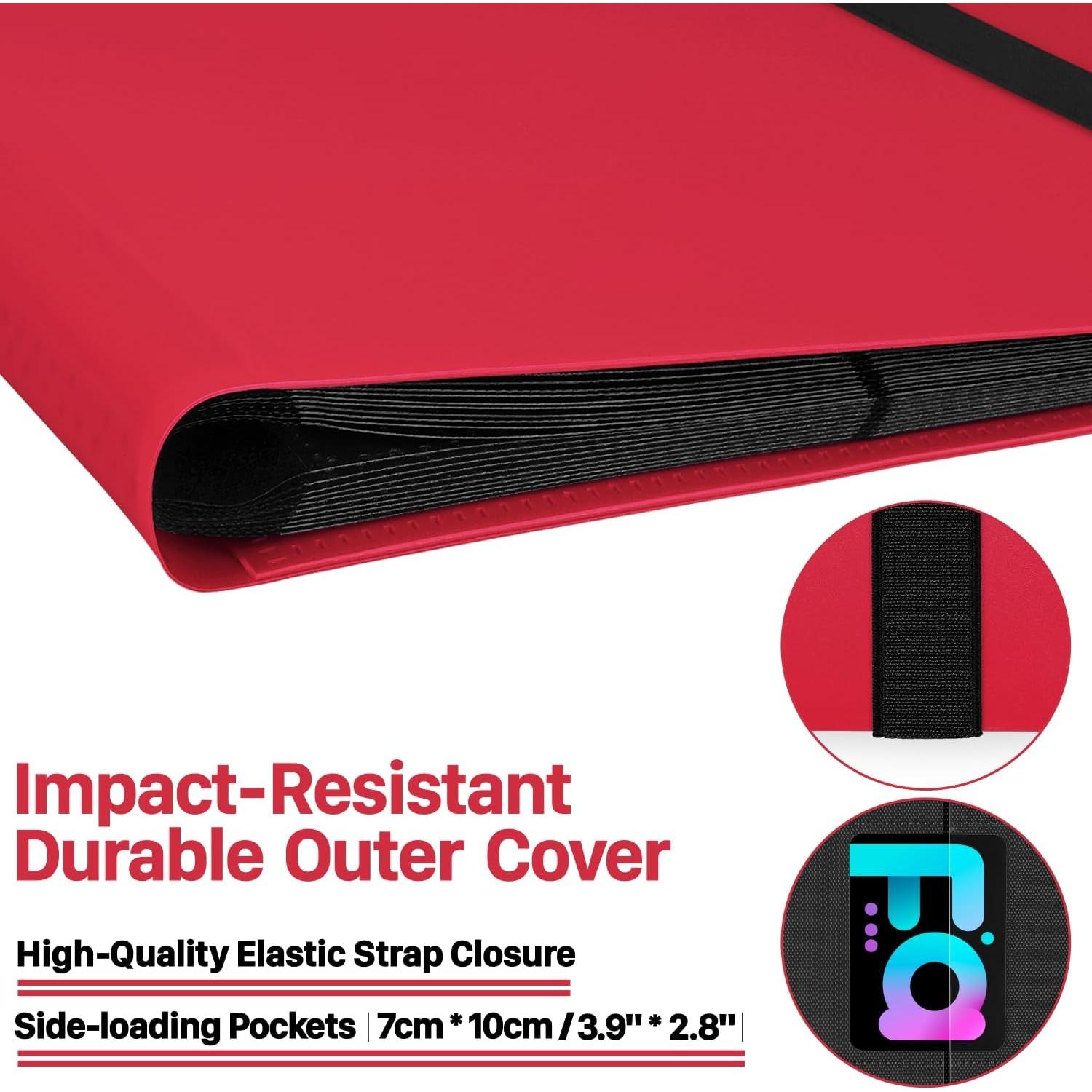 Carpeta de Tarjetas de Comercio Fafacy 360 Tarjetas Rojo