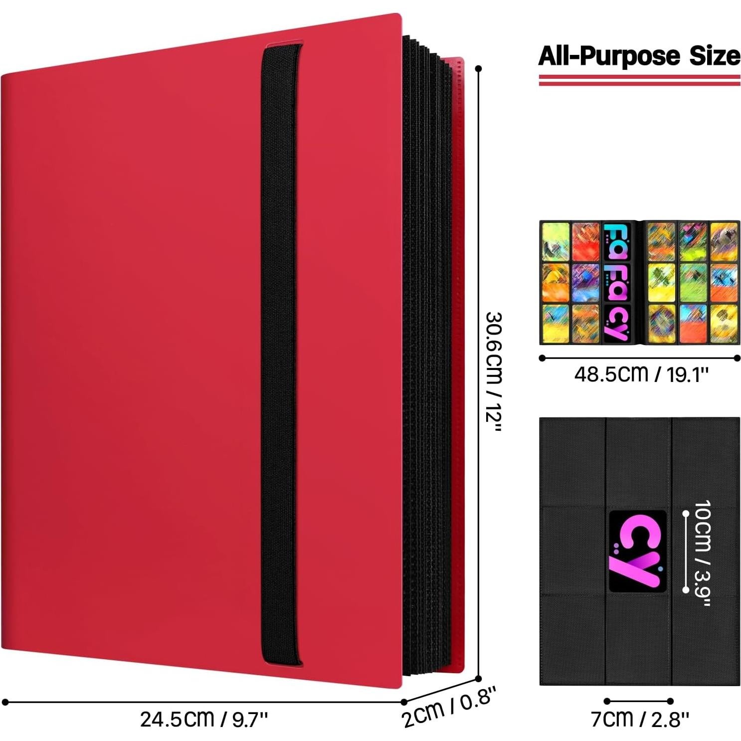 Carpeta de Tarjetas de Comercio Fafacy 360 Tarjetas Rojo