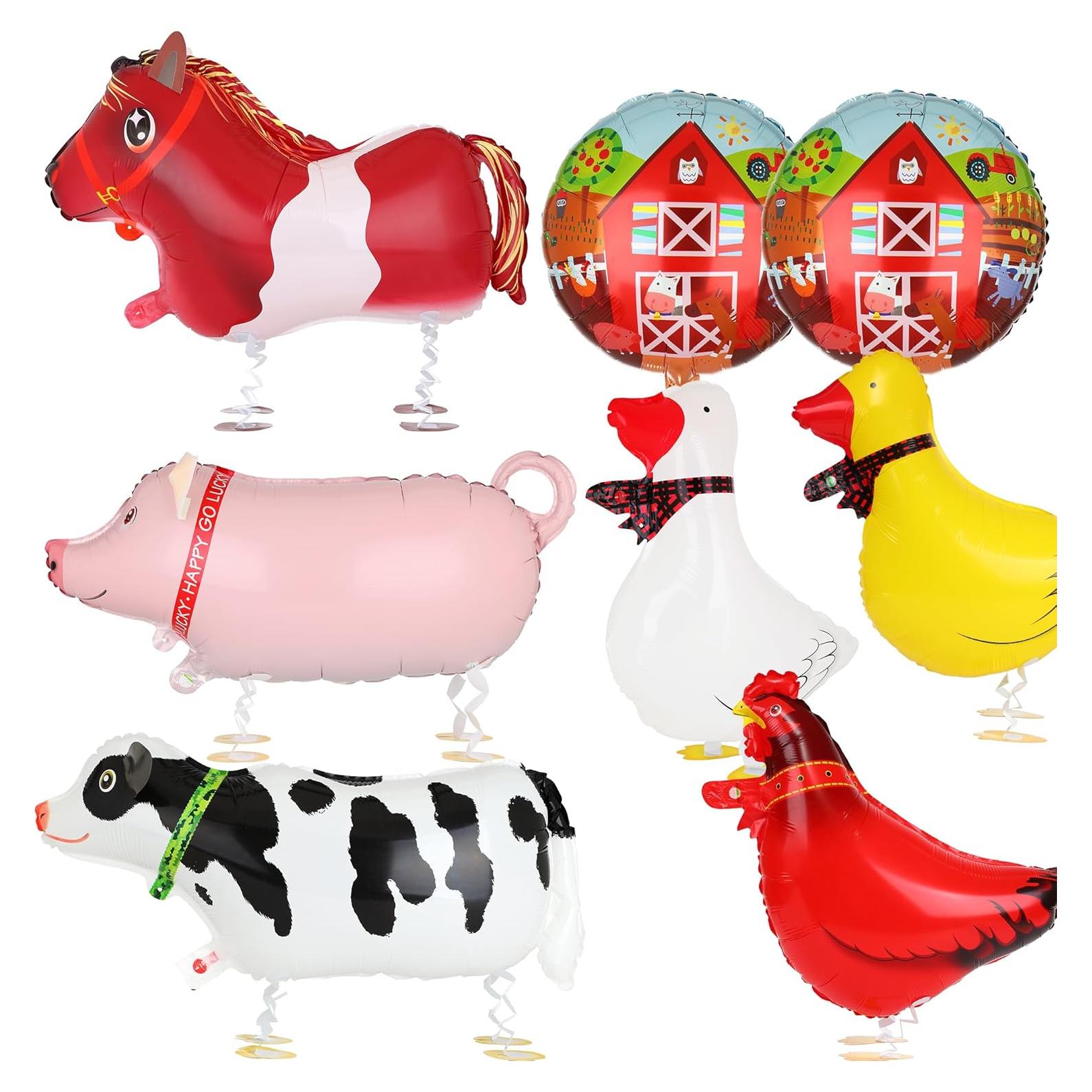 Globos de Animales de Granja GGDE 10 Pcs Decoración Fiesta