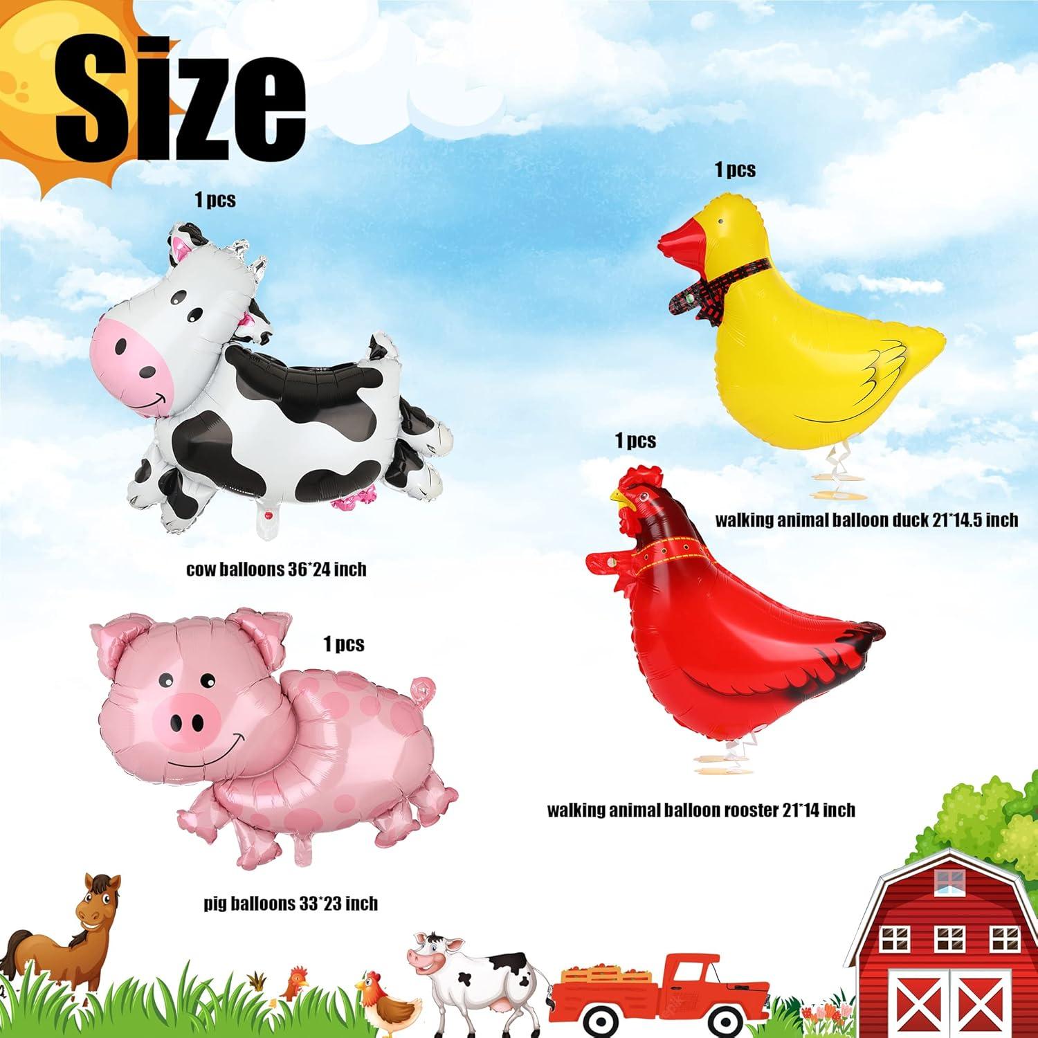 Globos de Animales de Granja GGDE 10 Pcs Decoración Fiesta