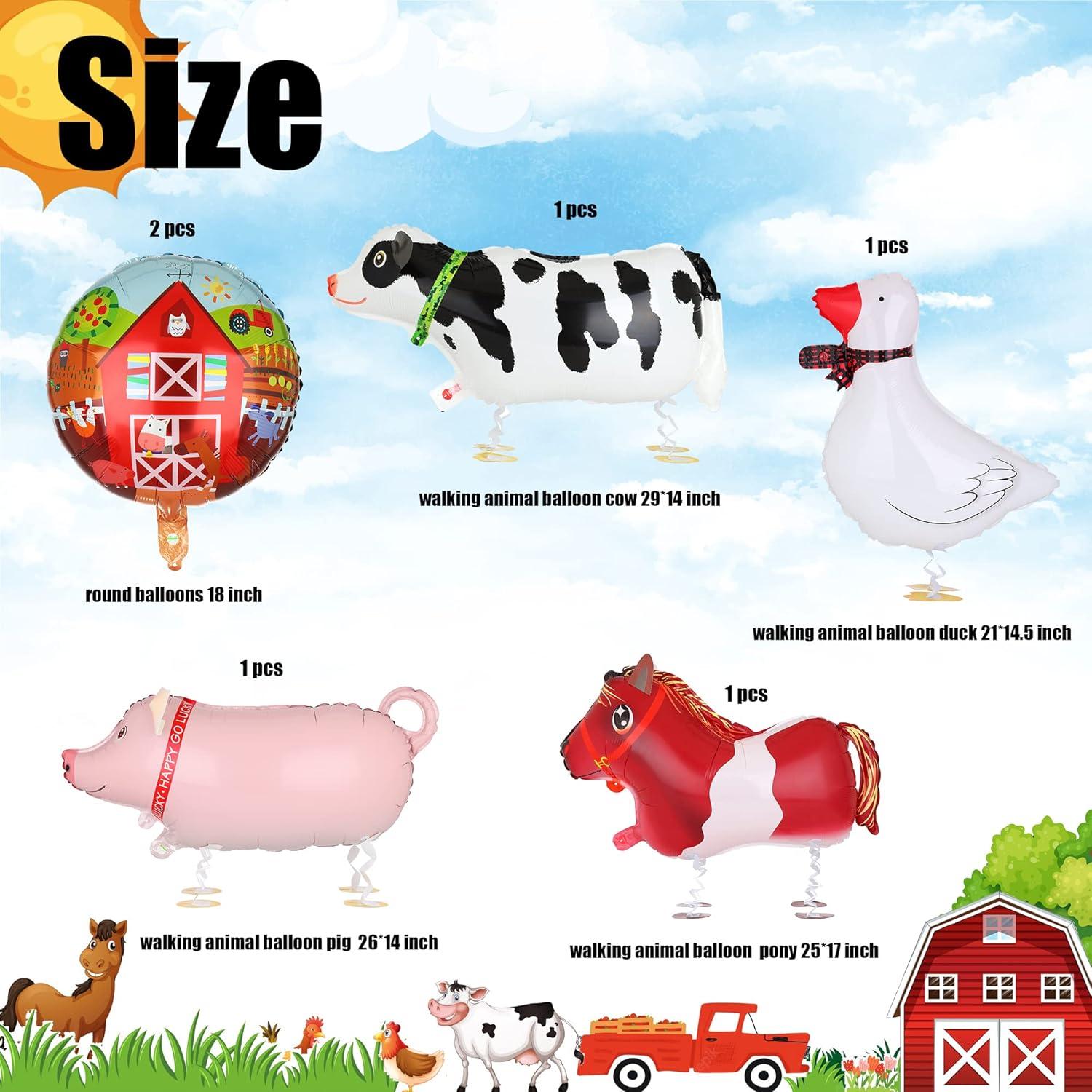 Globos de Animales de Granja GGDE 10 Pcs Decoración Fiesta