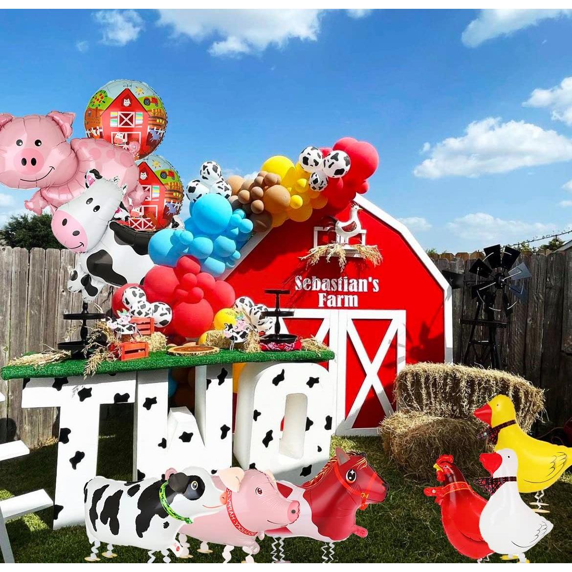 Globos de Animales de Granja GGDE 10 Pcs Decoración Fiesta