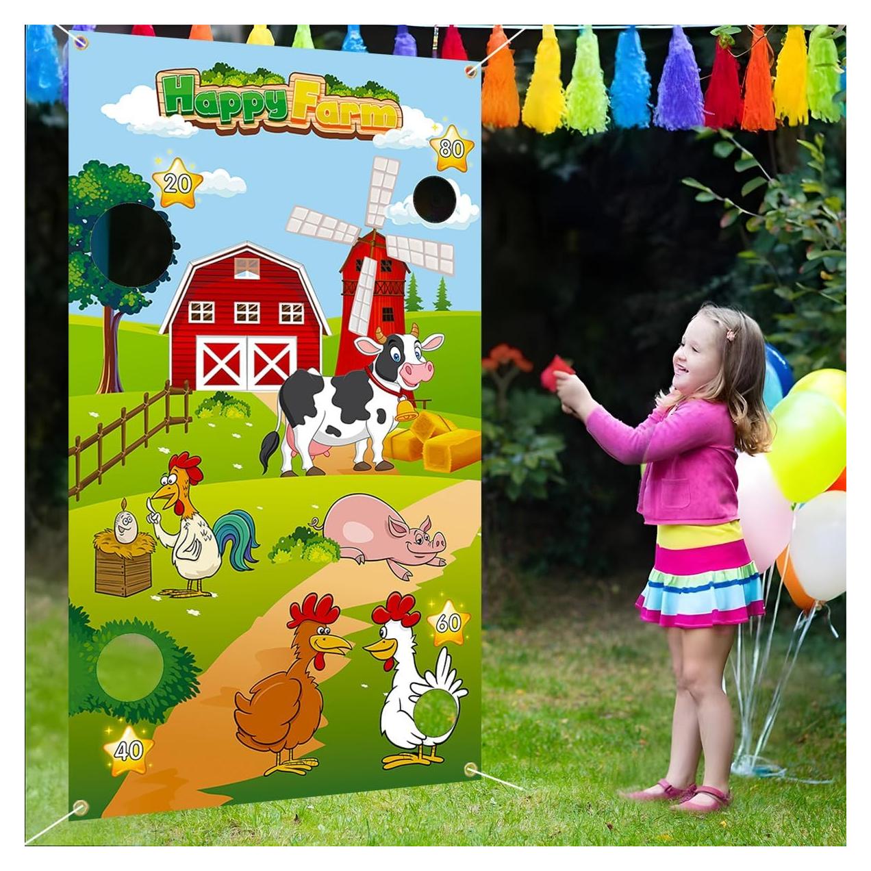 Juego de Lanzamiento de Sacos de Frijoles Unibday - Fiesta de Granja