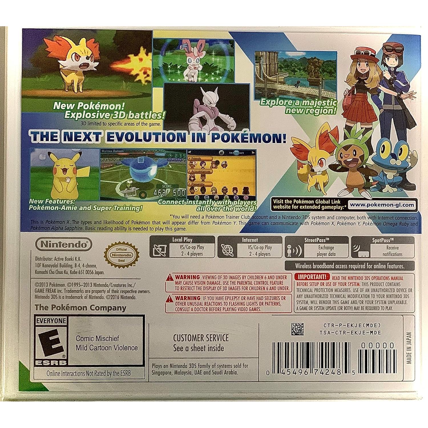 Juego Pokémon X Edición Mundial para Nintendo 3DS NTSC