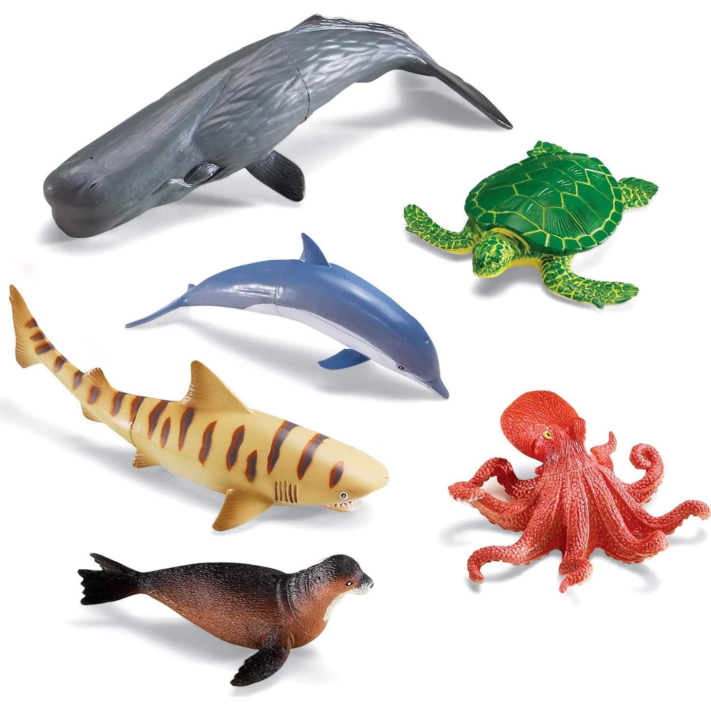 Figuras Jumbo Animales del Océano Recursos de Aprendizaje 6 Piezas