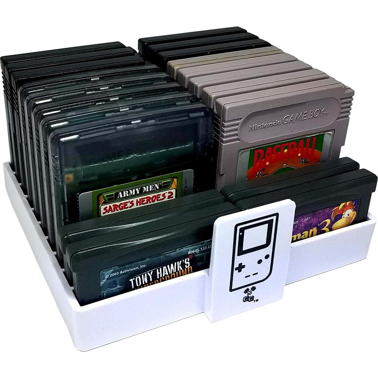 Bandeja de Juegos Retro Collector Craft Blanca - Almacena 20 Cartuchos