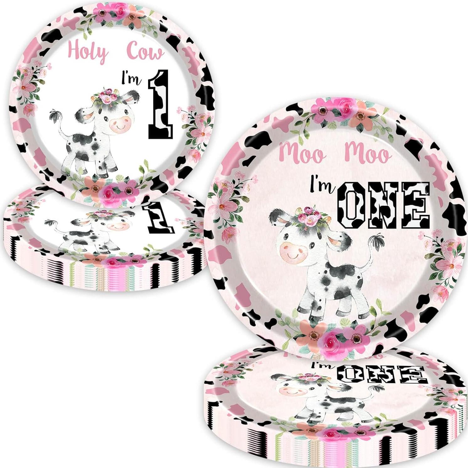 Vajilla Cumpleaños Sagrada Vaca GoodYH 80 Pcs Desechable