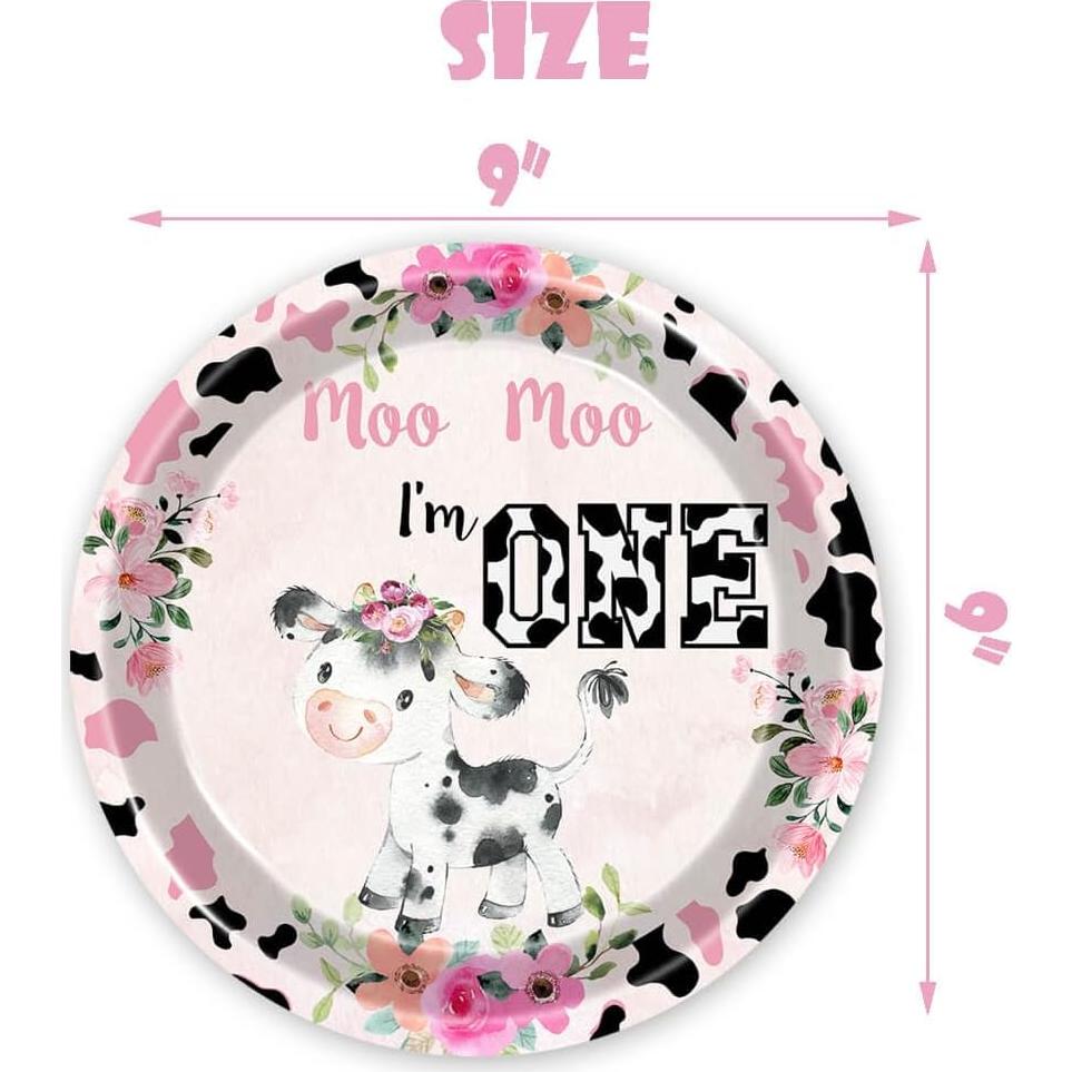 Vajilla Cumpleaños Sagrada Vaca GoodYH 80 Pcs Desechable