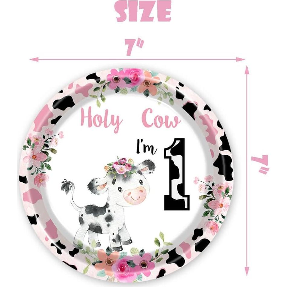 Vajilla Cumpleaños Sagrada Vaca GoodYH 80 Pcs Desechable