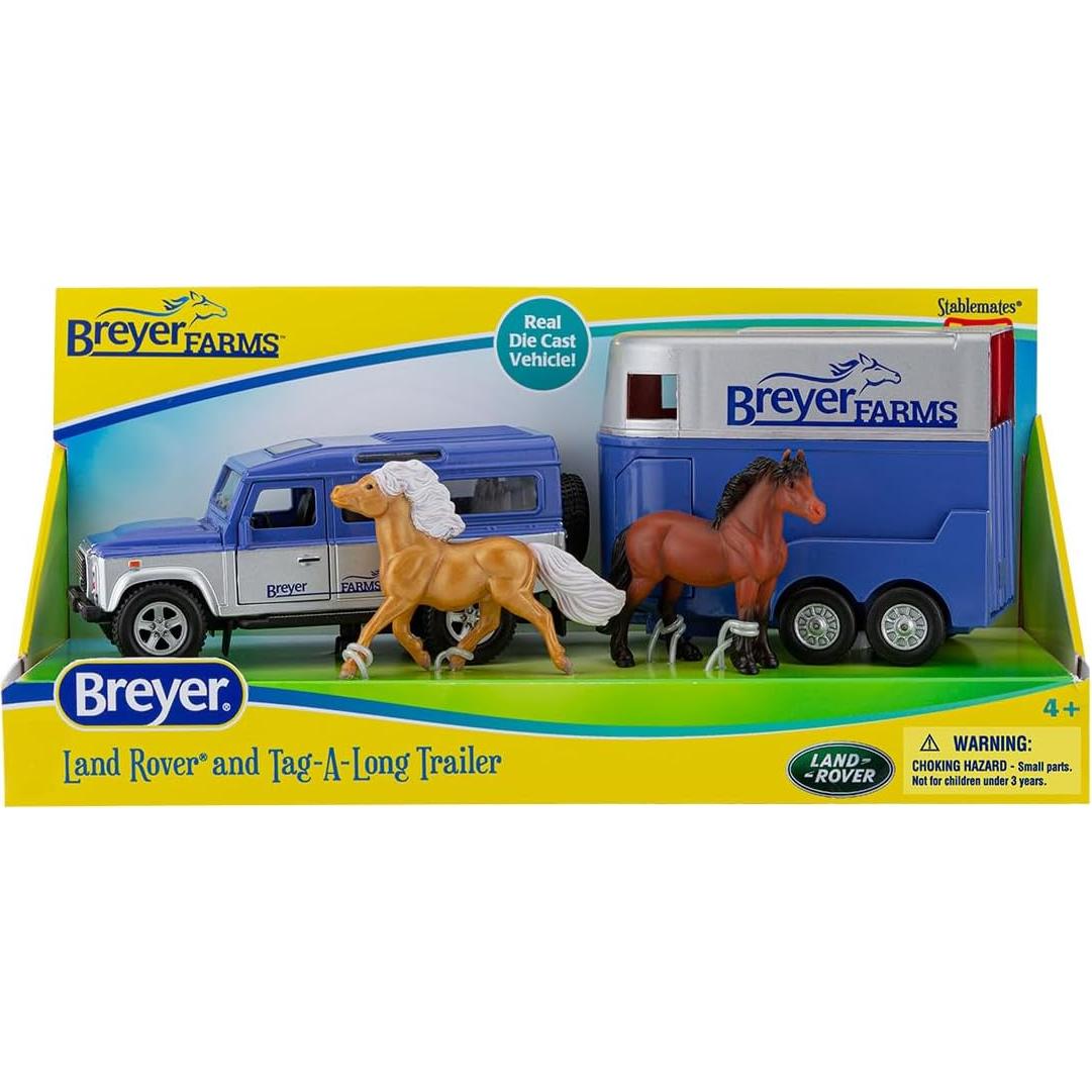 Breyer Granjas Land Rover y Remolque con 2 Ponis 1:32