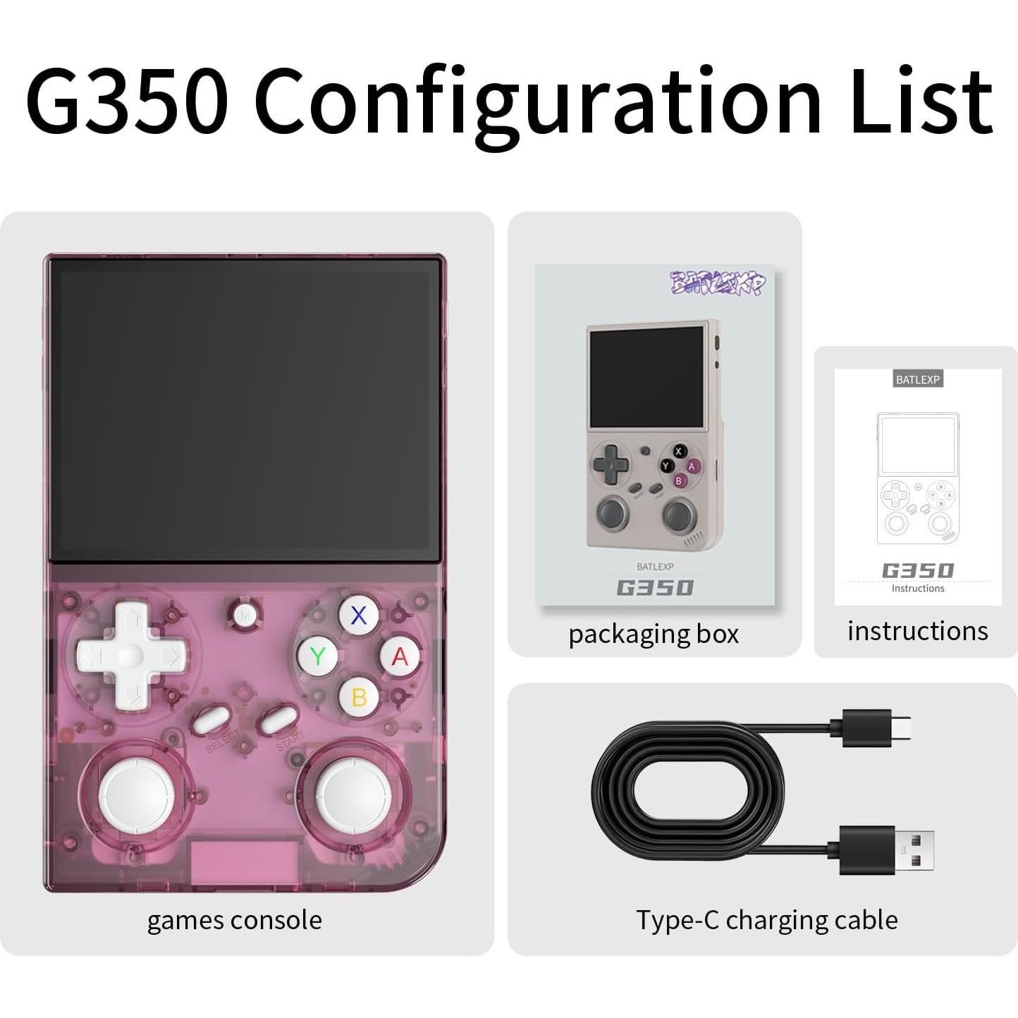 Consola de Juegos Portátil G350 DREAMHAX 3.5" IPS 4371 Juegos