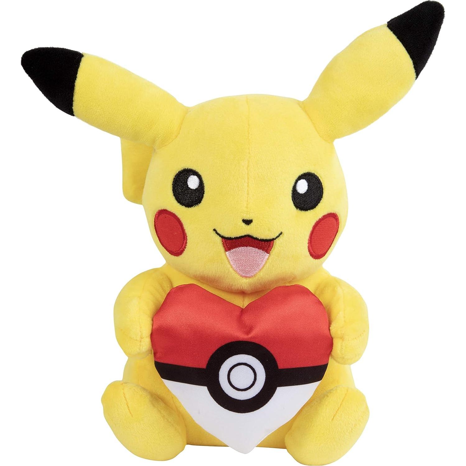 Peluche Pikachu 20 cm con Pokébola Corazón - Jazwares