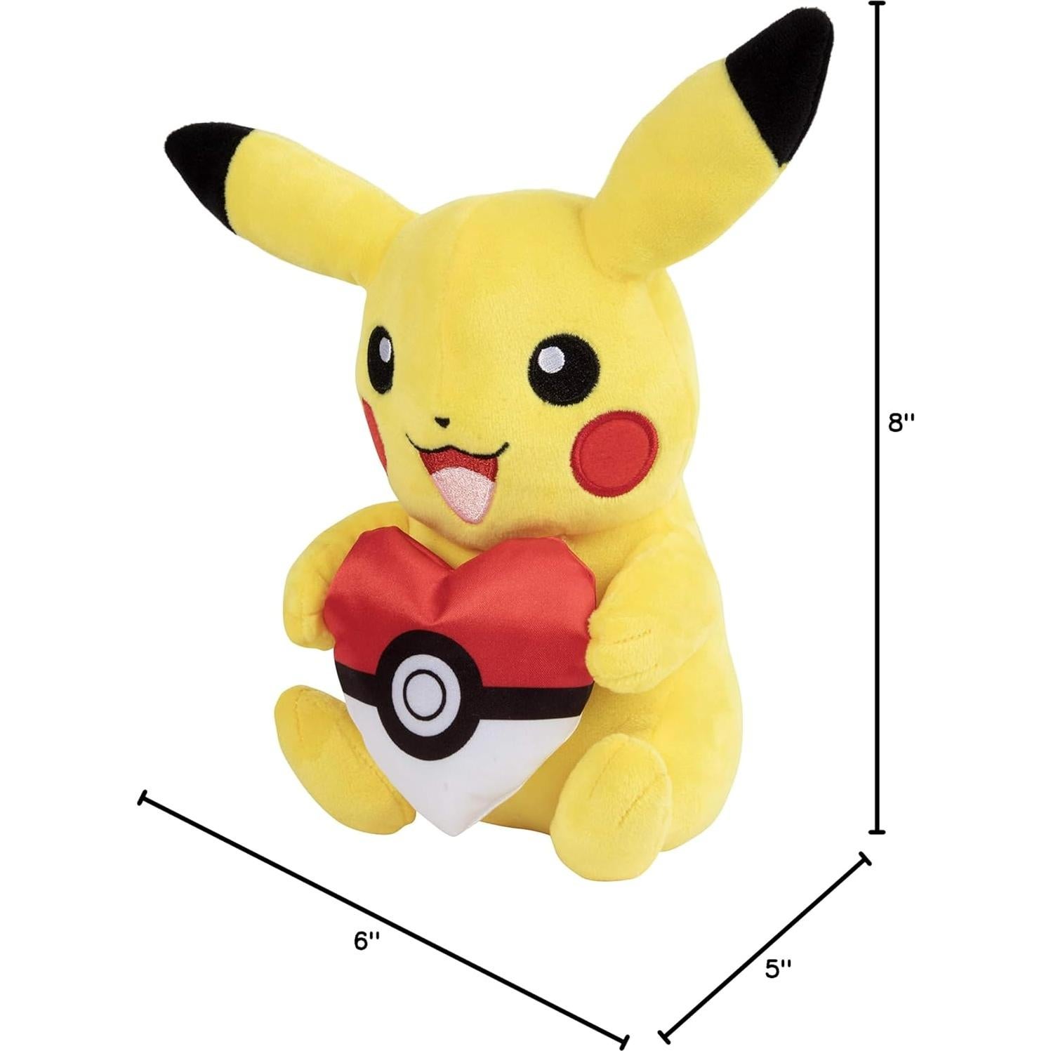 Peluche Pikachu 20 cm con Pokébola Corazón - Jazwares
