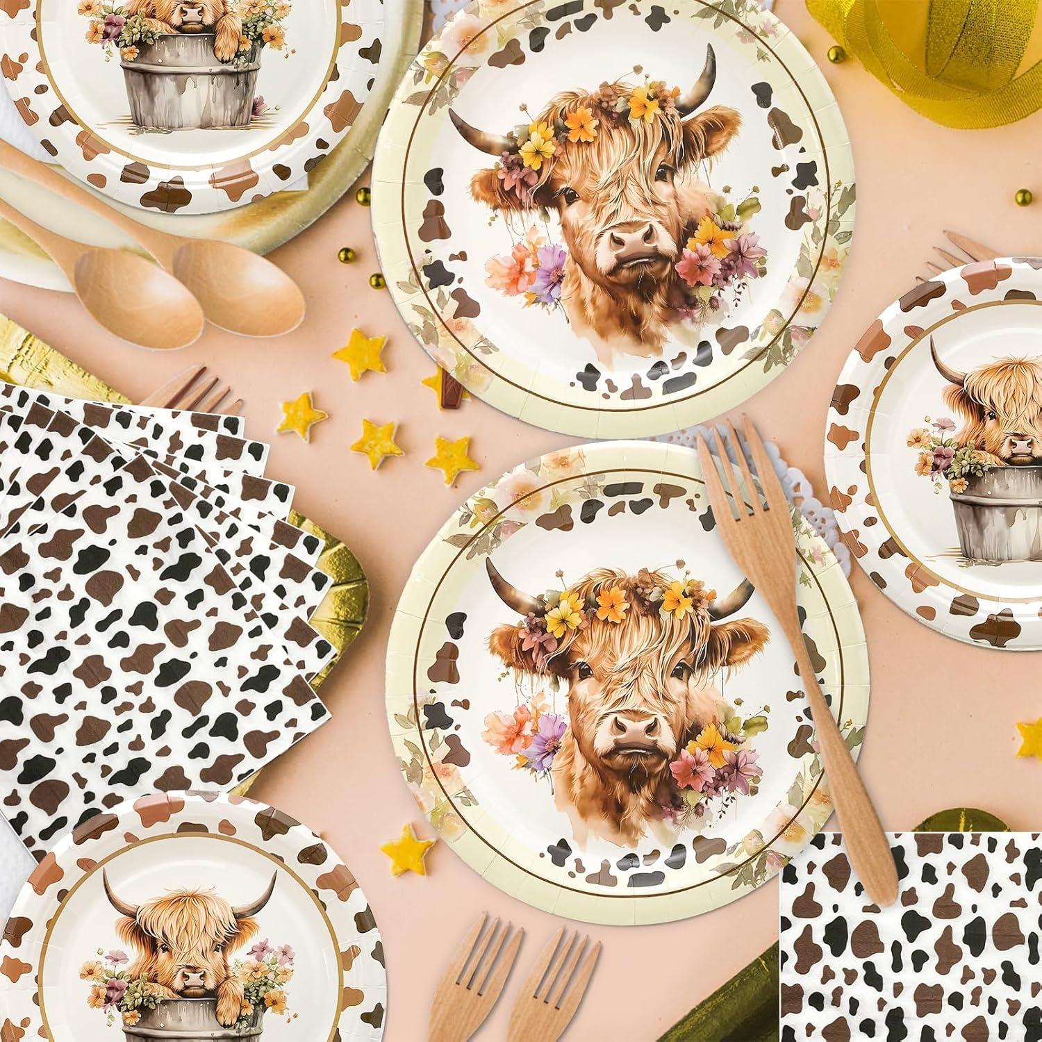 Kit de Fiesta de Vaca Osonm 180 Piezas para 60 Personas