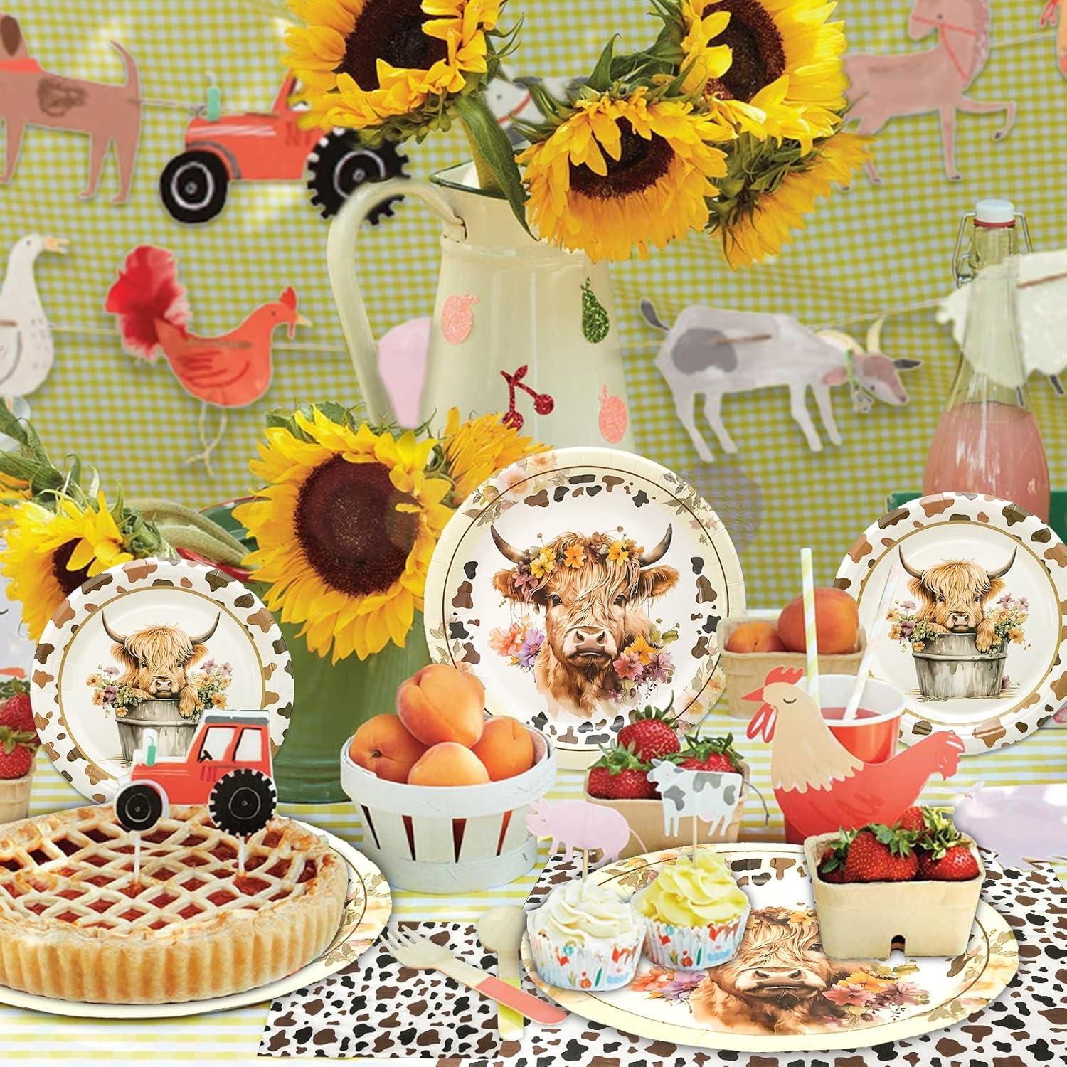 Kit de Fiesta de Vaca Osonm 180 Piezas para 60 Personas