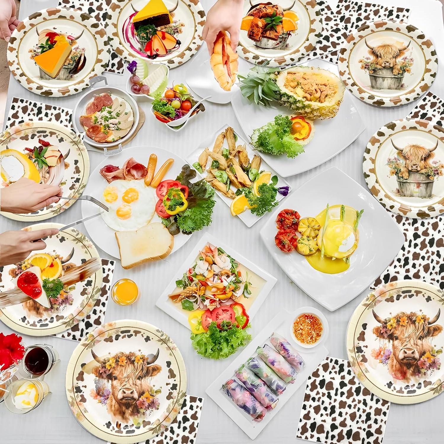 Kit de Fiesta de Vaca Osonm 180 Piezas para 60 Personas