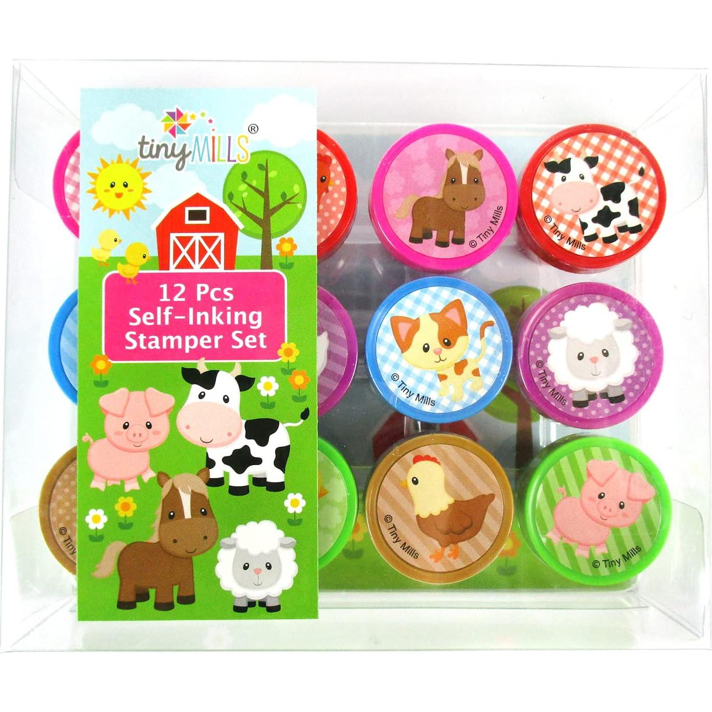Kit de Sellos de Animales de Granja TINYMILLS 12 Pzs