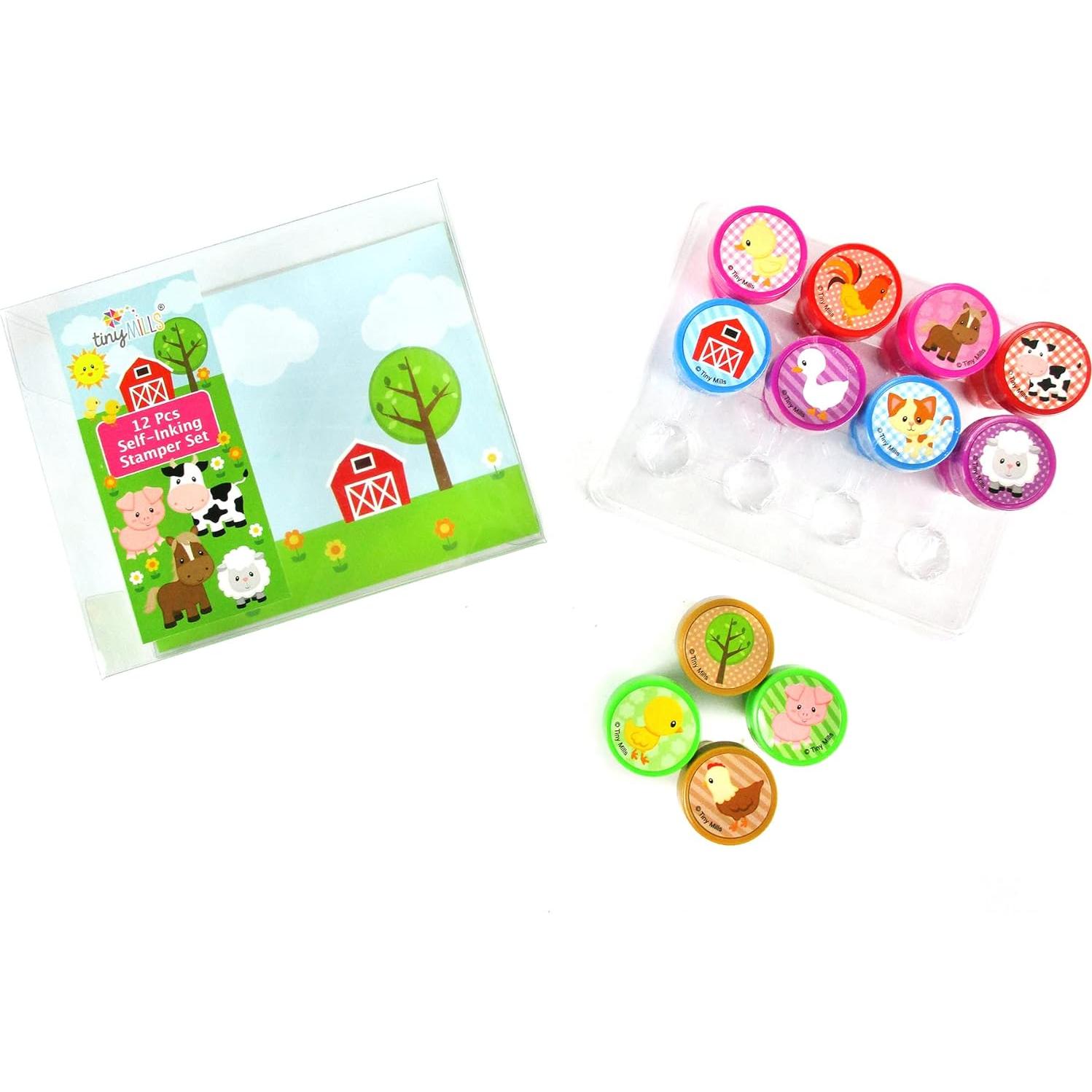 Kit de Sellos de Animales de Granja TINYMILLS 12 Pzs