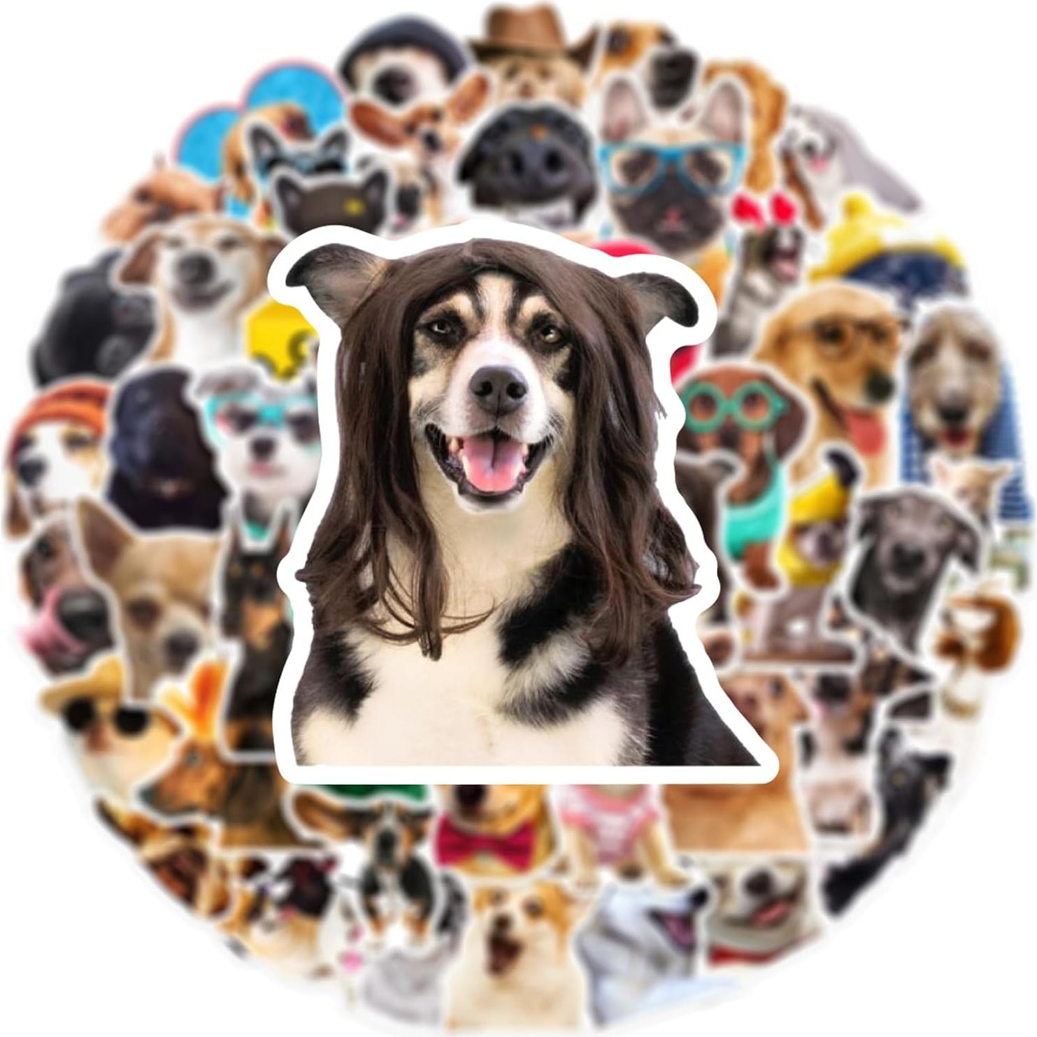 50 Pegatinas Divertidas de Perro Aigemumy Impermeables