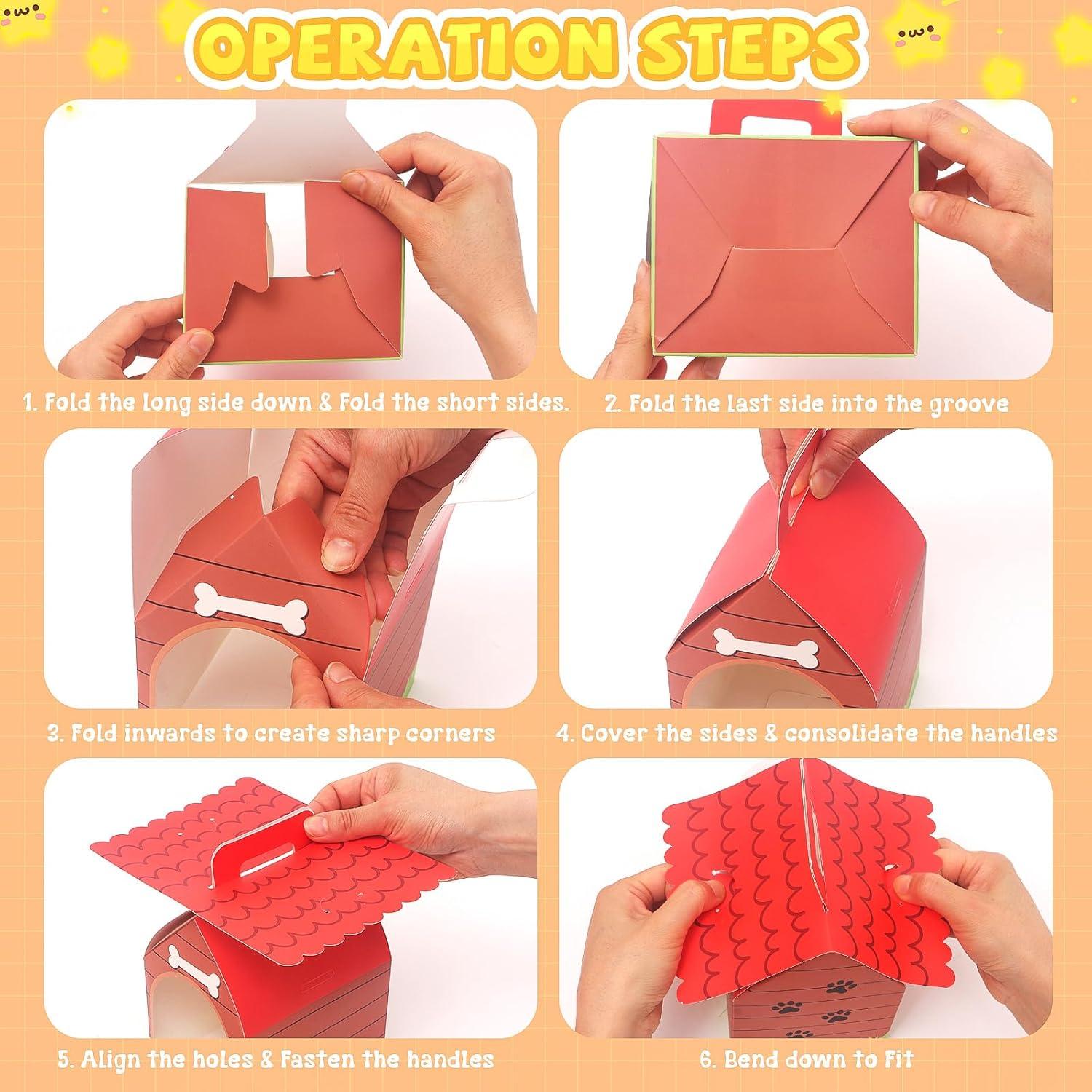 Juego de 12 Mini Perros de Peluche HAPGFS con Casa