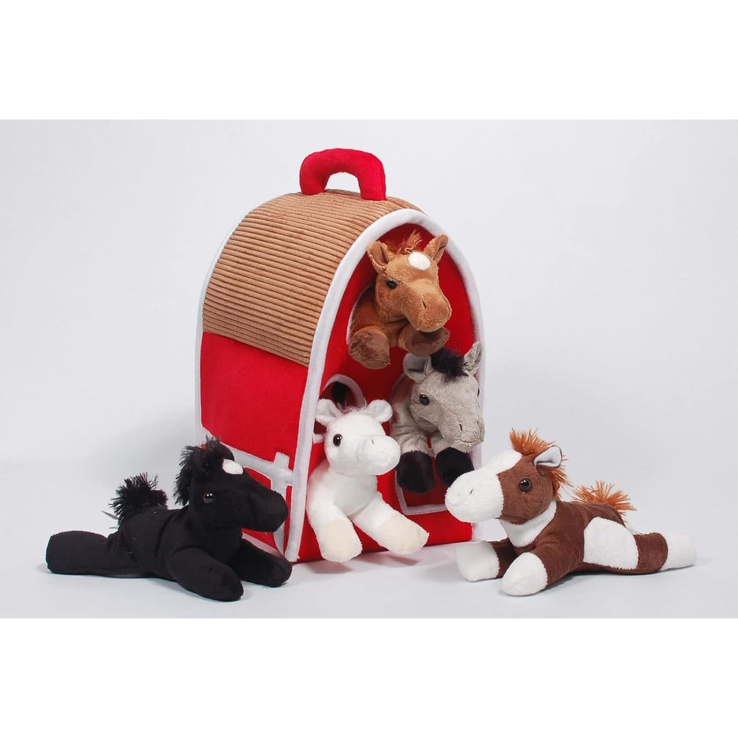 Granja de Peluche Unipak con 5 Caballos - 19x18x30.5 cm