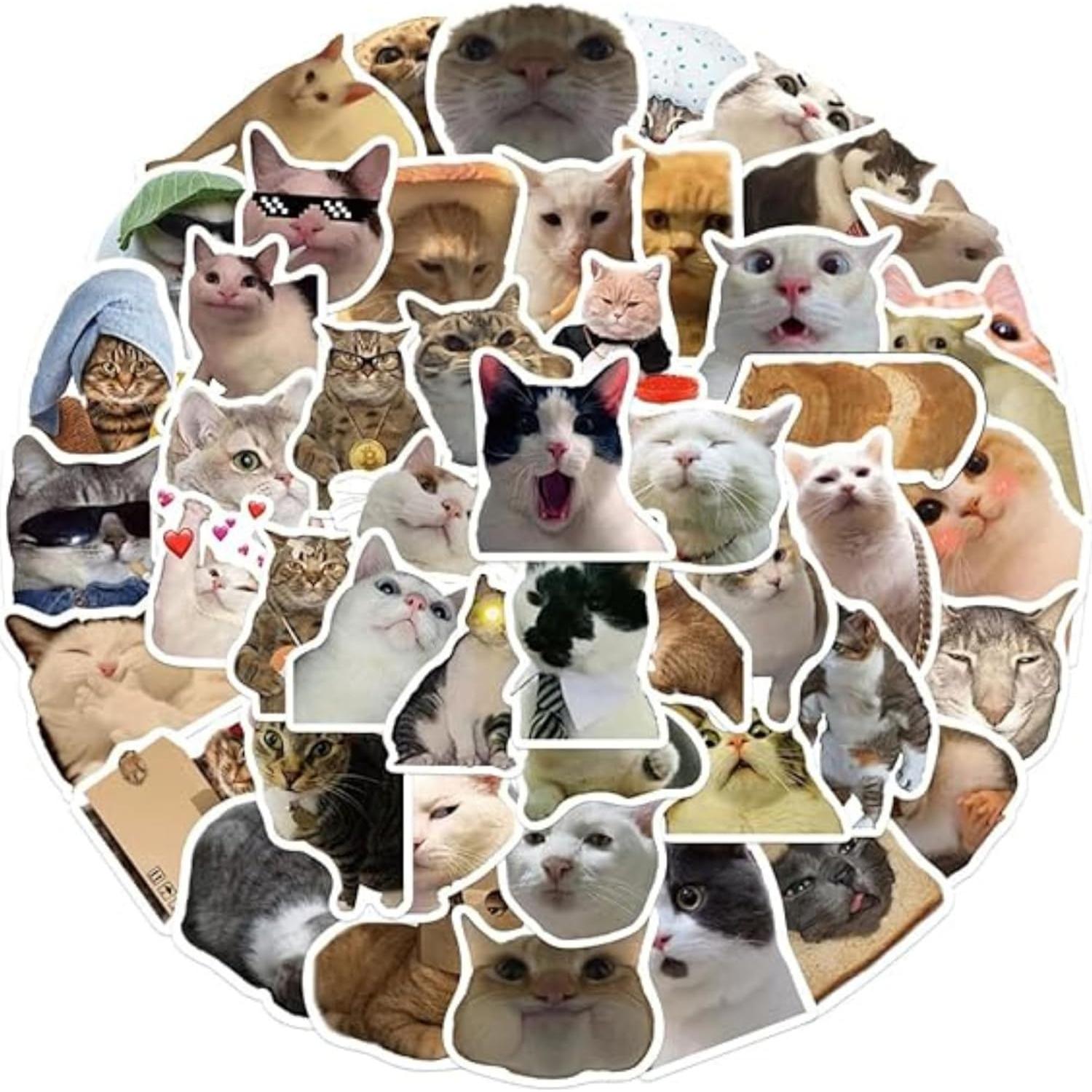 Pegatinas de Gato Kawaii STICKLUV - 50 Pcs Impermeables